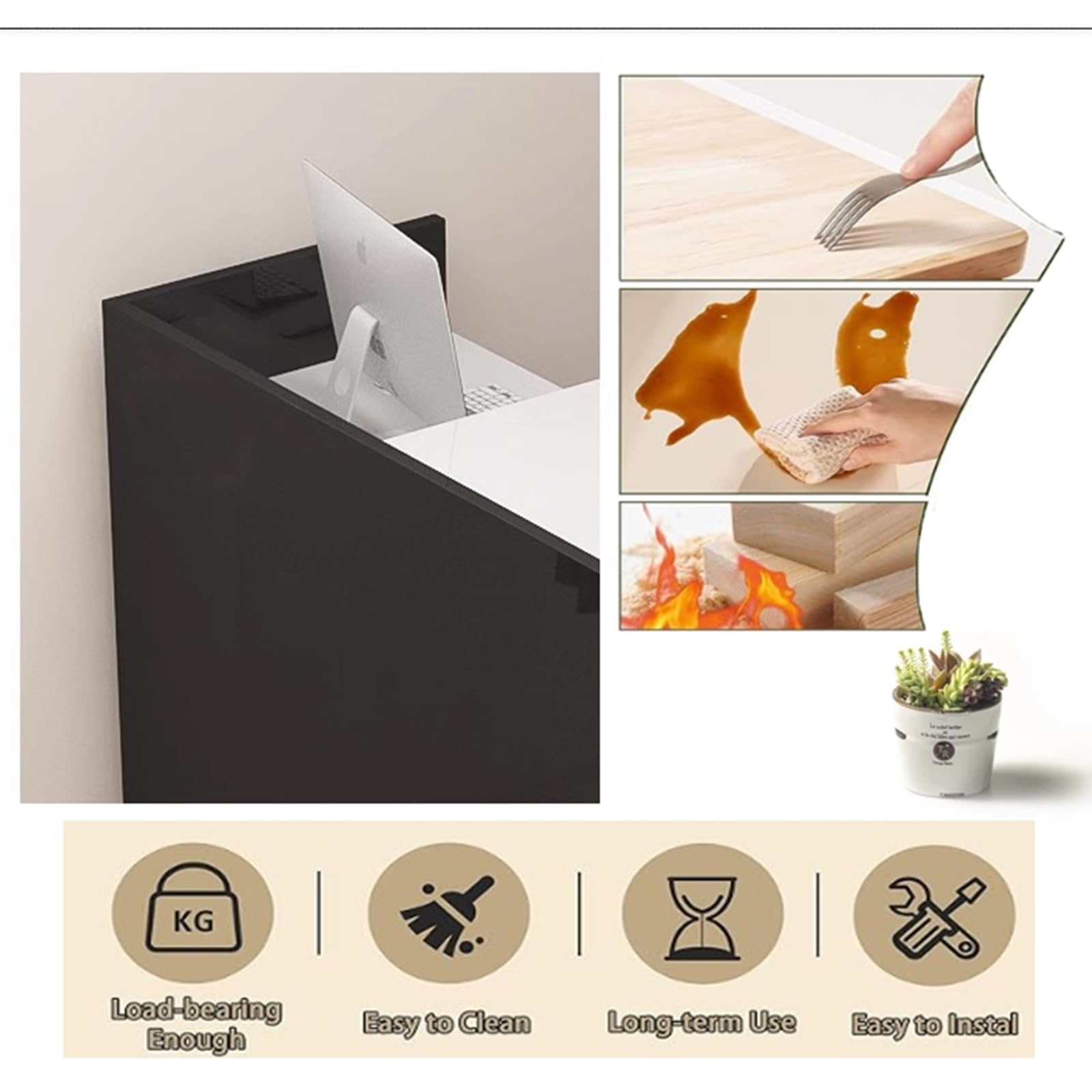 Scrivania multifunzionale per reception, con cassetti chiudibili, bancone di benvenuto per ufficio, per aziende, hotel e negozi di abbigliamento (L100 cm), elegante soluzione di archiviazione