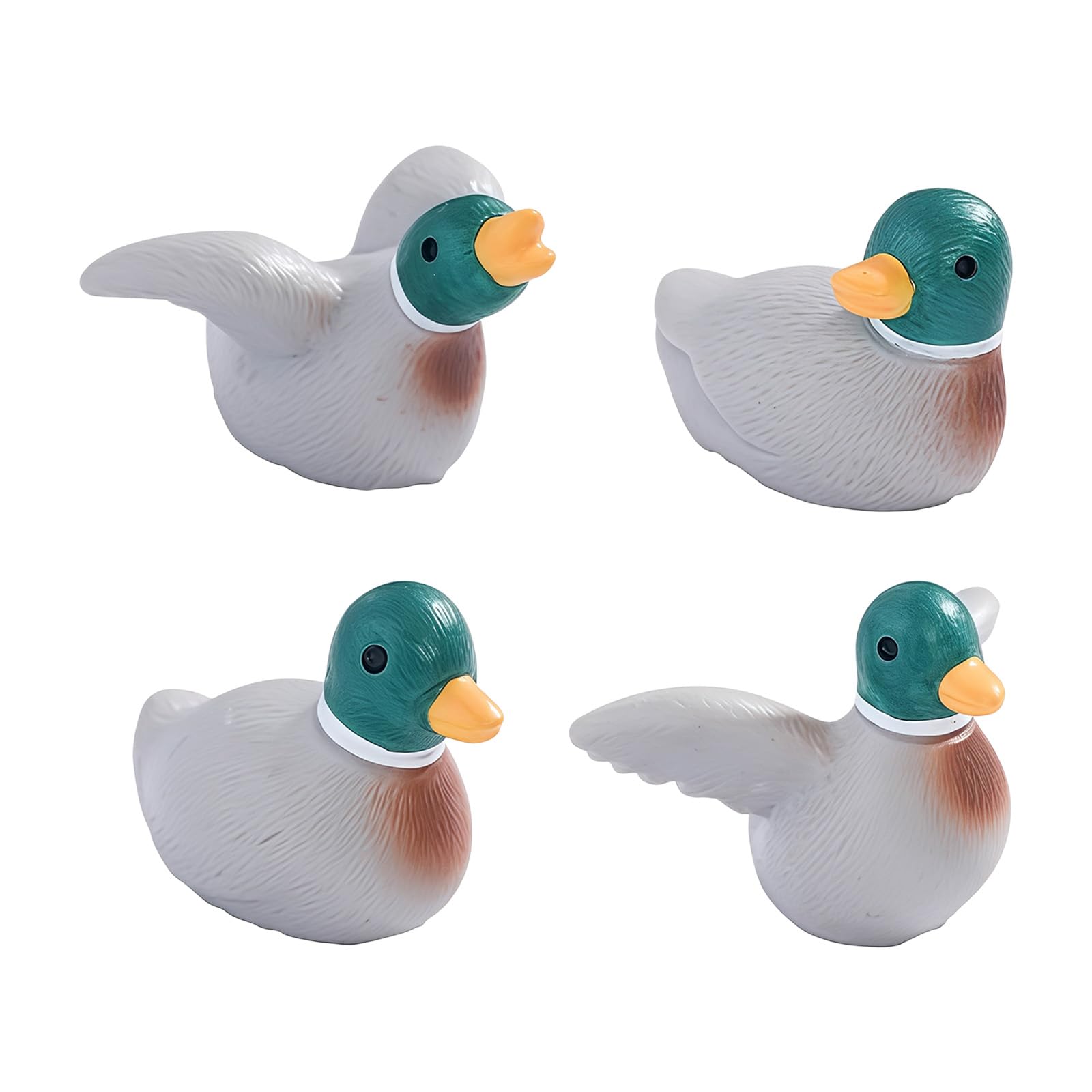 ljhnba Of 4 Artistic Ducks Fun Resin Figures Fine Craftsmanships Table Decorative Ornament Suitable for Desks and Shelves Lovely Ducks Rosin Figurine