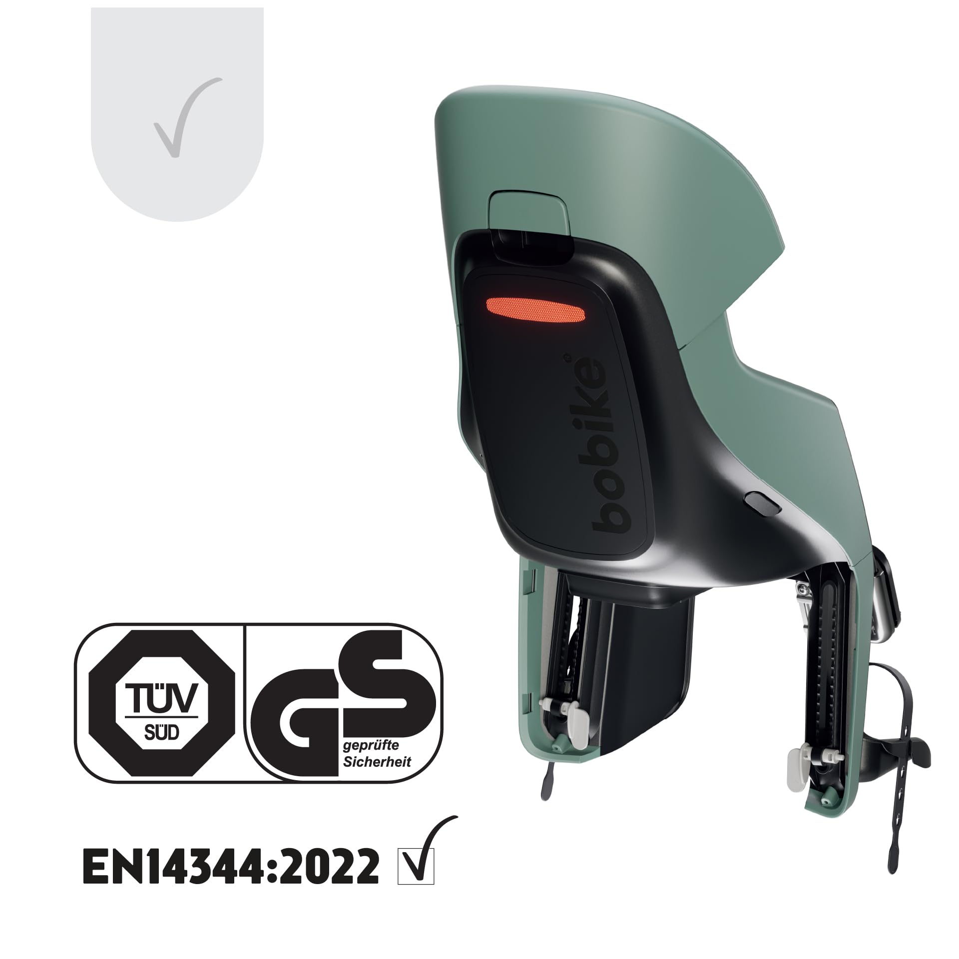 BOBIKE 8010900003 - Siège vélo arrière Exclusive Evolve Maxi pour Cadre, pour Enfants de 9 Mois à 6 Ans jusqu'à 22 kg en Couleur Menthe Poivrée