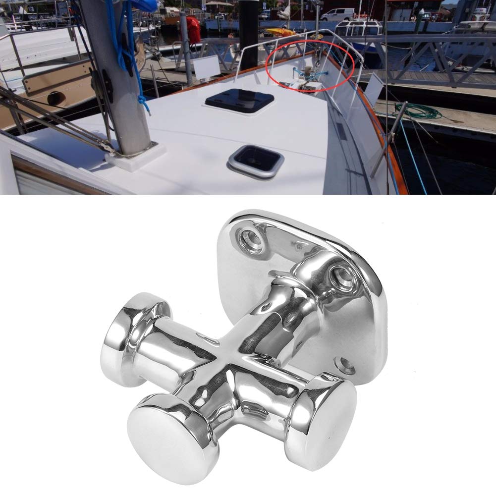 BITTA DI ORMEGGIO A CROCE SINGOLA MARINA IN ACCIAIO INOX FERRAMENTA PER PONTE 62X63X83MM BARCA PER BANCHINA