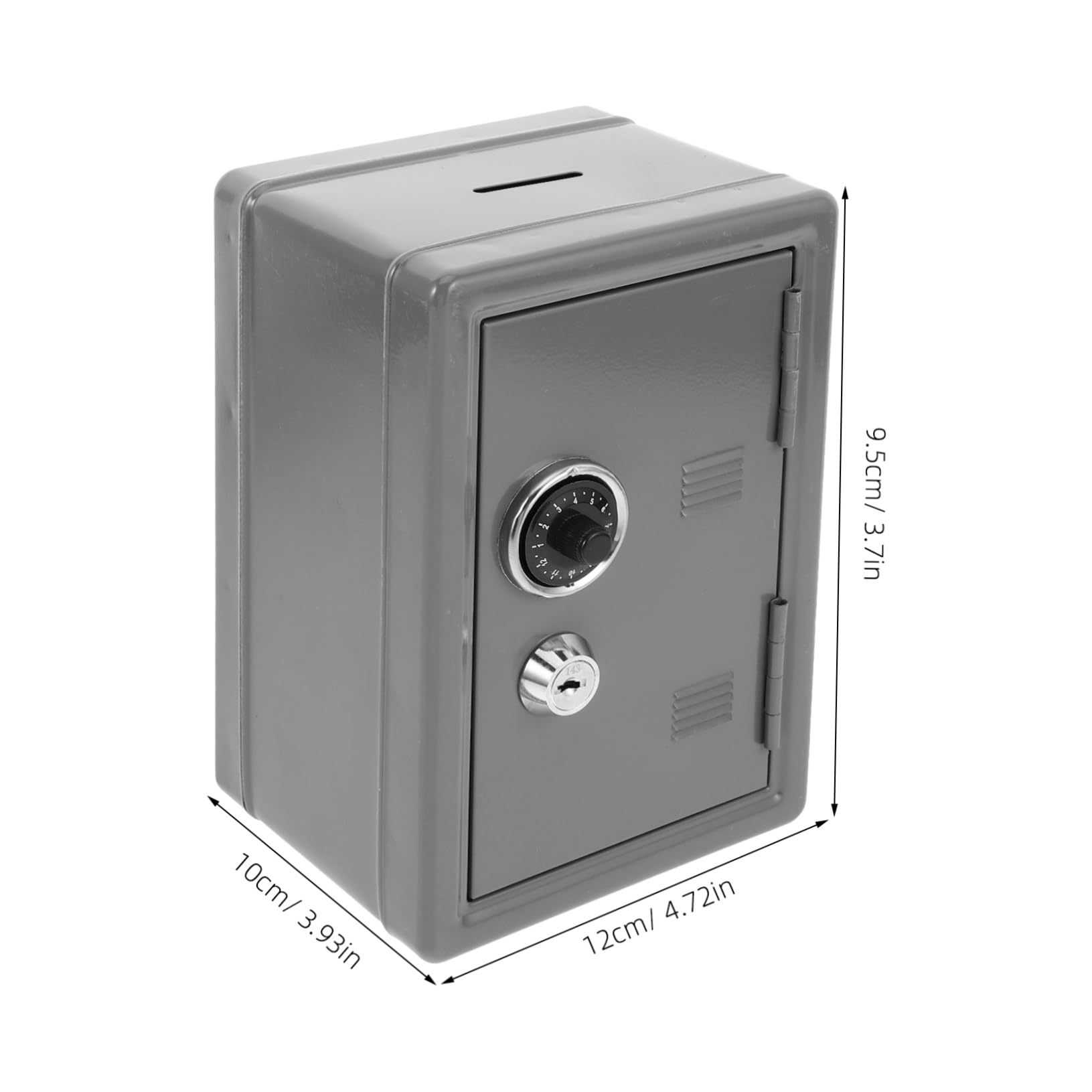 Operitacx Salvadanaio Lucchetto in Ferro Argento, Cassaforte di Sicurezza Mini Portatile Funzione Antipry per Ufficio e Viaggio