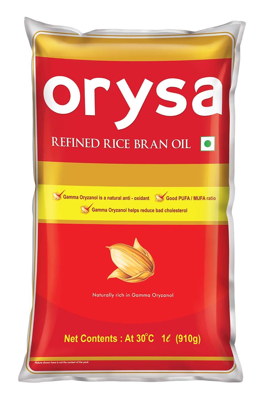 Orysa Rice Bran Oil Pouch, 1L