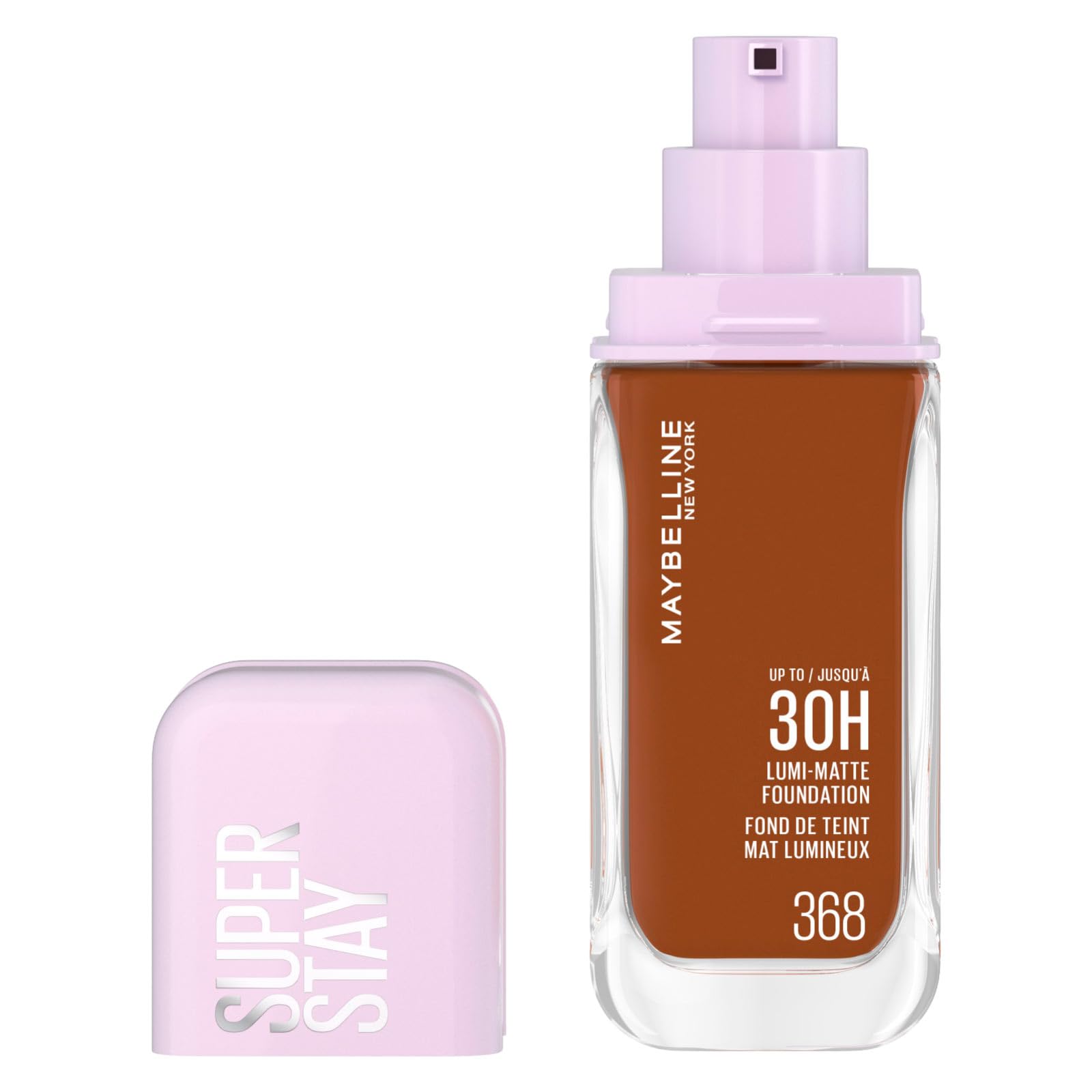 Maybelline New York Fondotinta Coprente Liquido Lunga Tenuta Superstay Lumi Matte 30H Colore 368 Coprenza Modulabile Waterproof No Transfer Copertura Medio-Alta con Amminoacidi - 2 Flaconi da 35ml