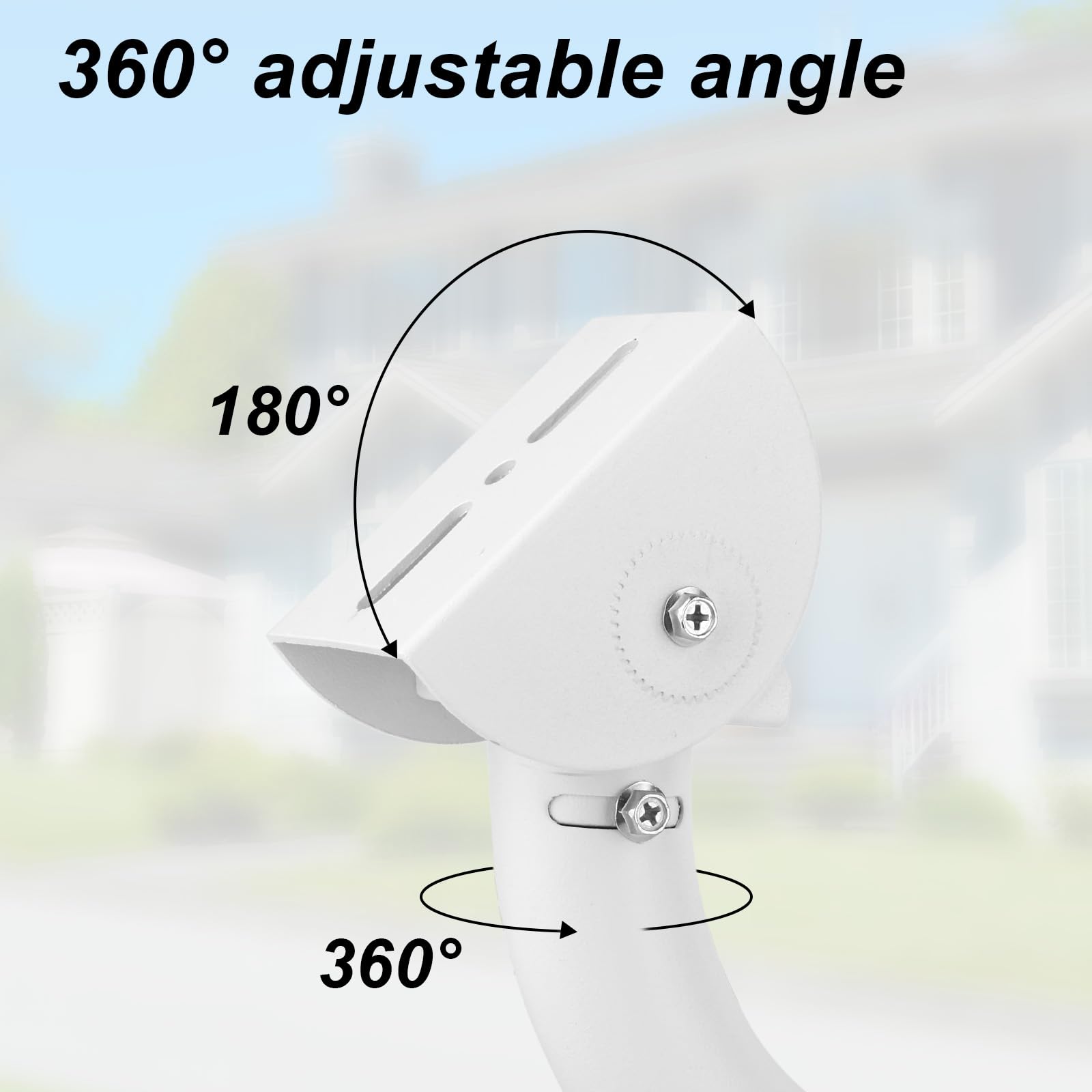 Support Mural Panneau Solaire, 30cm Bras Universel Forme L avec Tête Inclinable Multi-Angle Réglable pour Exposition Maximale Soleil pour Eufy Arlo Wyze Reolink Panneaux Solaires Ring