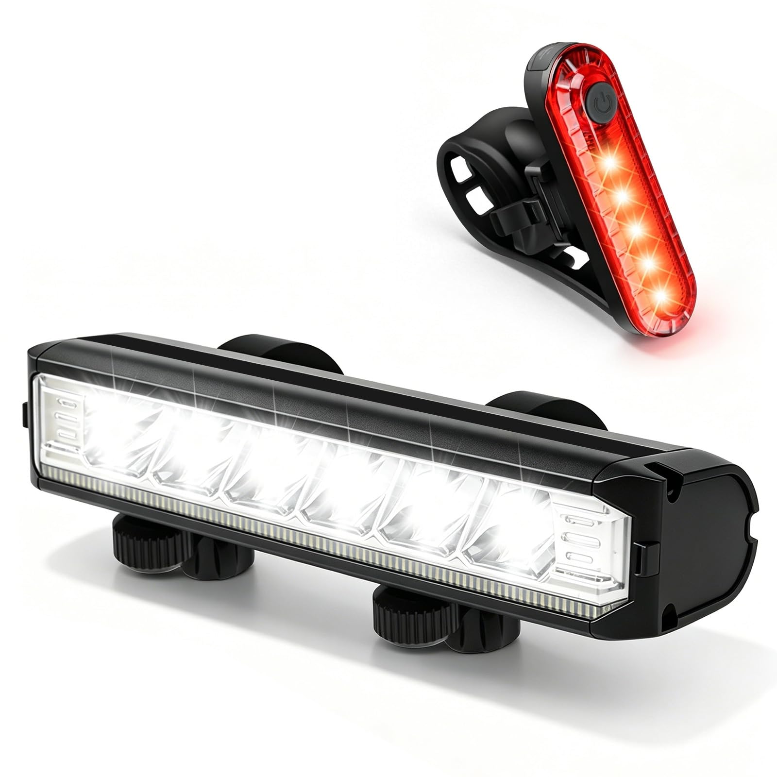 Bike Lights Front and Back, 9000 Lumens Super Bright Bike Light Set, USB Rechargeable 4000mAh Battery, 4 Modes, IPX4 Waterproof for Night Riding, Mountain & Road Cycling