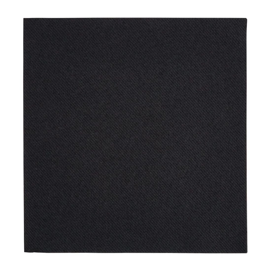 Fiesta Lot de 500 serviettes de table recyclables noires Airlaid pliage 1/4 40 x 40 cm