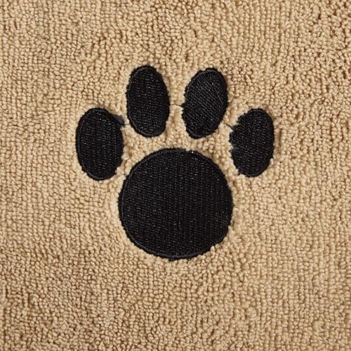 Image of Bone Dry Pet Grooming Towel Collection Absorbent Microfiber X-Large, 41x23.5, Embroidered Taupe (Pack of 12)