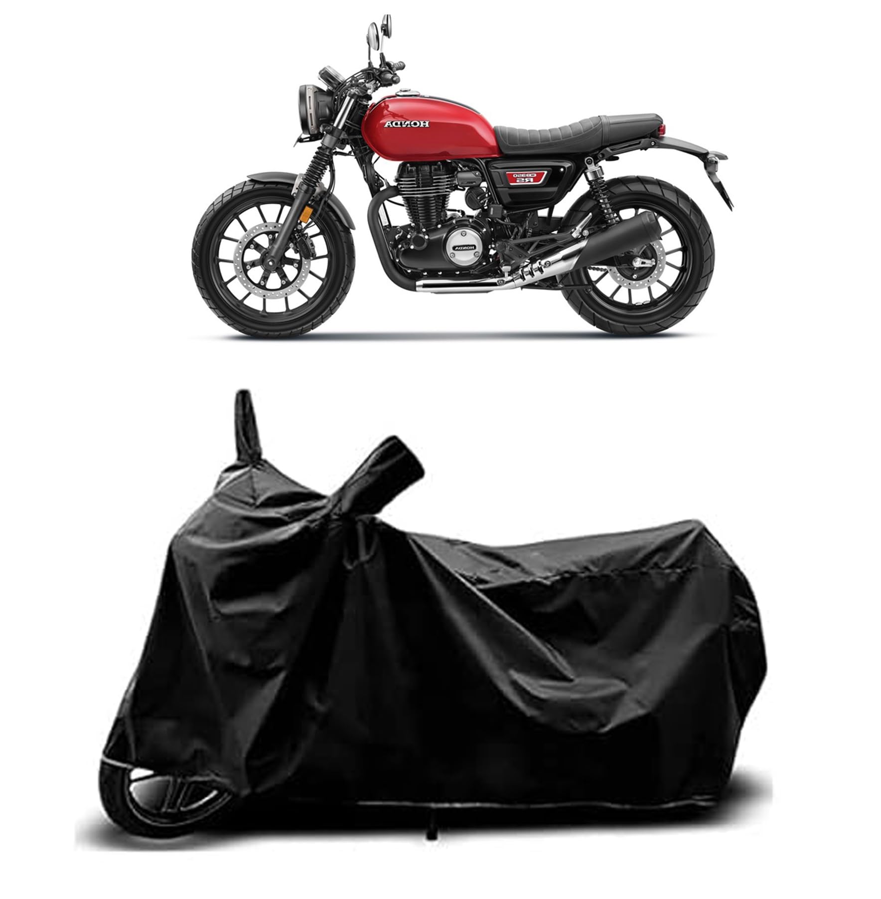 Willton™- Honda CB350 RS New Bike Cover with Waterproof and Dust Proof Premium Polyester Fabric_Large Size (Black Stripe) (B08YP3R2N9) Amazon Price History, Amazon Price Tracker