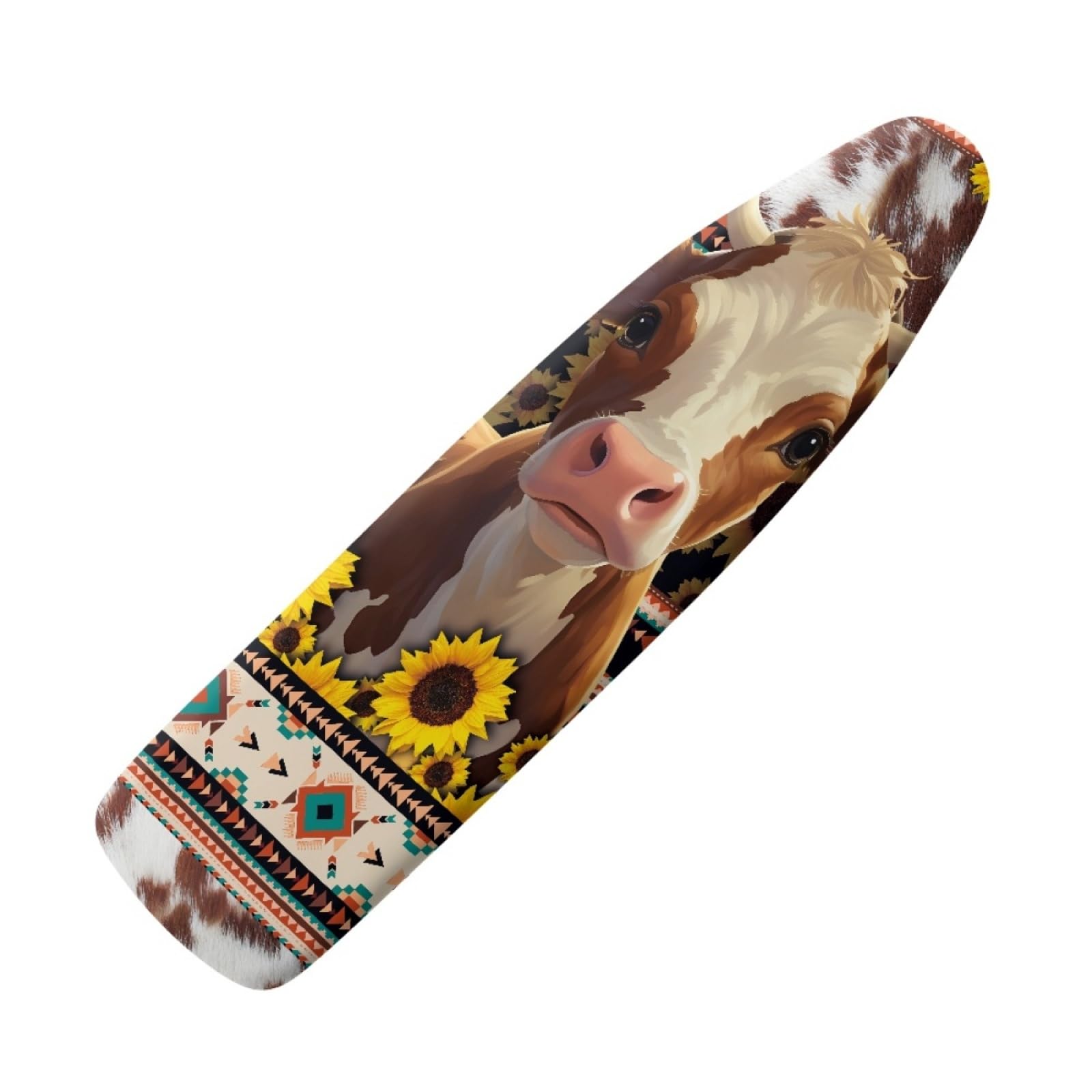 Ironing Board Covers Brown Cow Iron Board Covers and Pad Thick Resist Scorching and Staining Thick Easy Fit Iron Cover Adjustable Elastic Rope Ironing Boards Cover 125x45cm