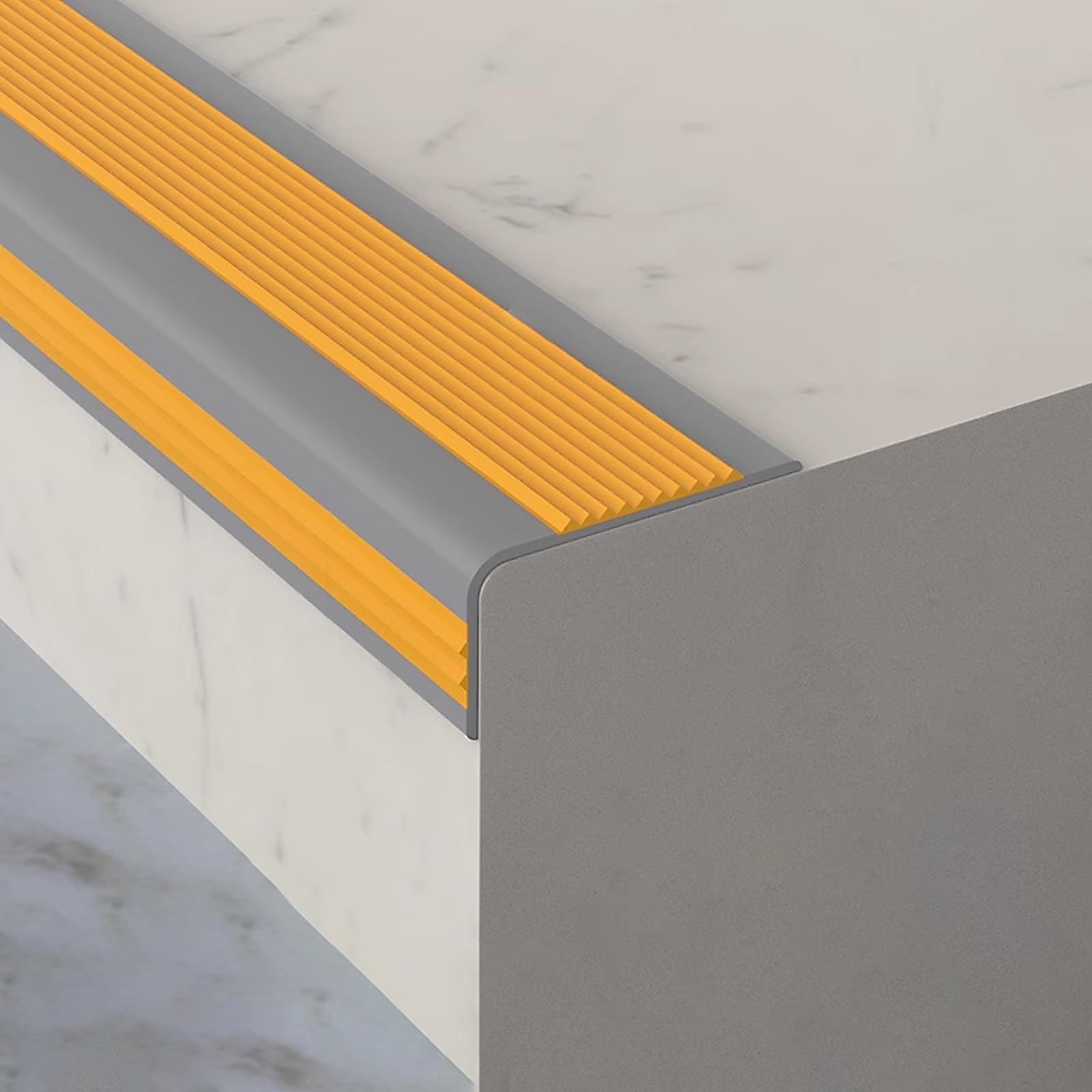 Nez d'escalier antidérapant durable et résistant au soleil avec protection antigel jaune