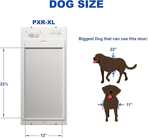 Miniatura 7 de High Tech Pet Brand Power Pet - Puerta enrollable automática para mascotas, funciona con mascotas, control remoto, temporizadores de salida y