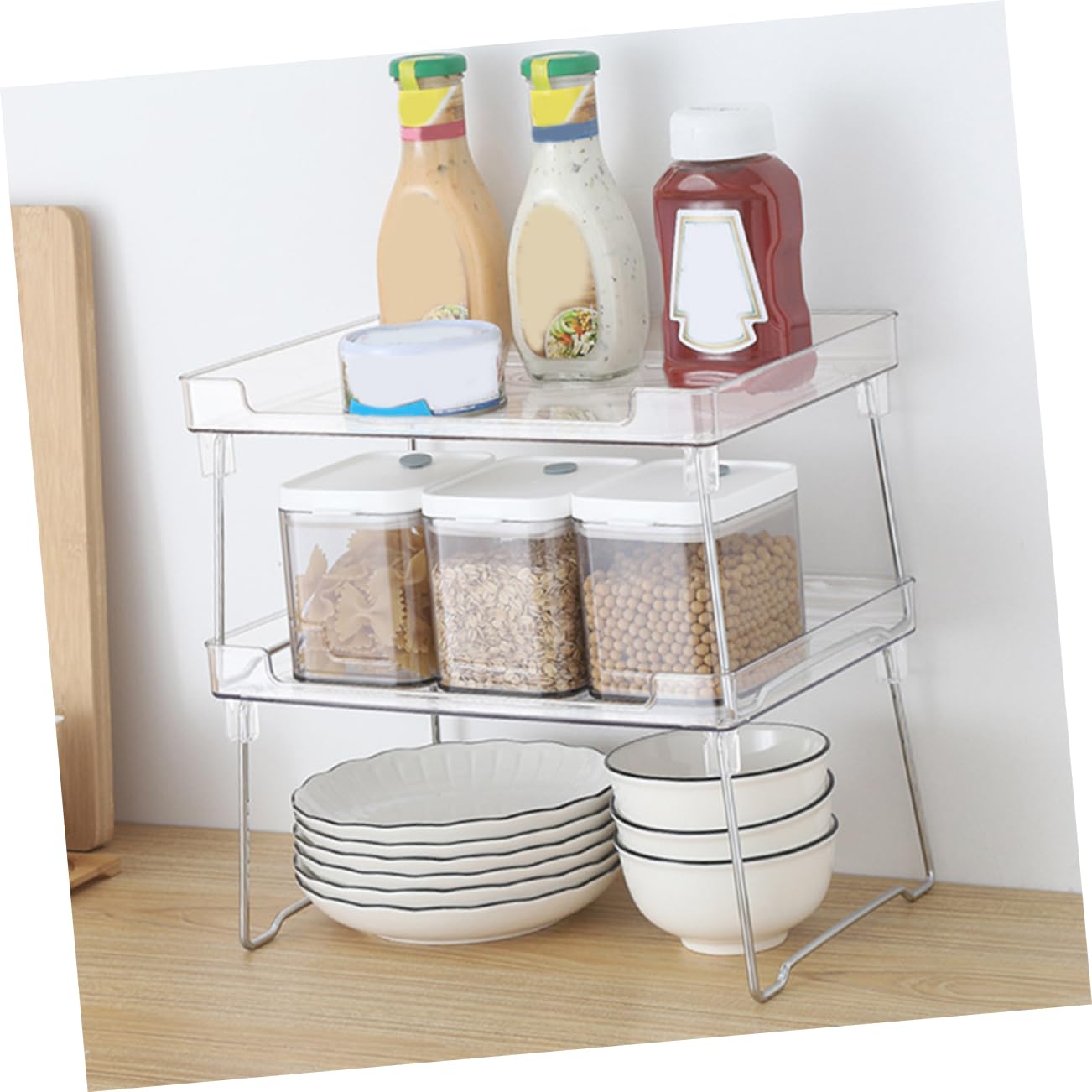 Hemobllo 2pcs Organisateur de Porte-épices en Acier Inoxydable et Plastique Étagère à Épices pour Placard Charge Élevée Bureau et Salle de Bain