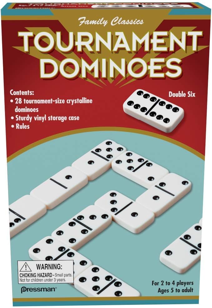 Family Classics Tournament Dominoes - Double Six Crystalline Tiles