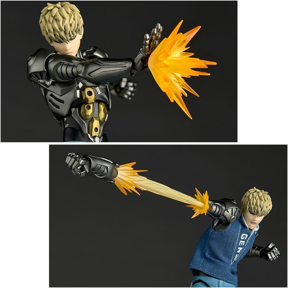 Saitam Genos Action Figure - 6.3'' Super Action Statue Genos Figure Joint Movable Head Changeable with Replaceable Accessories - PVC Handmade Collectible Gifts