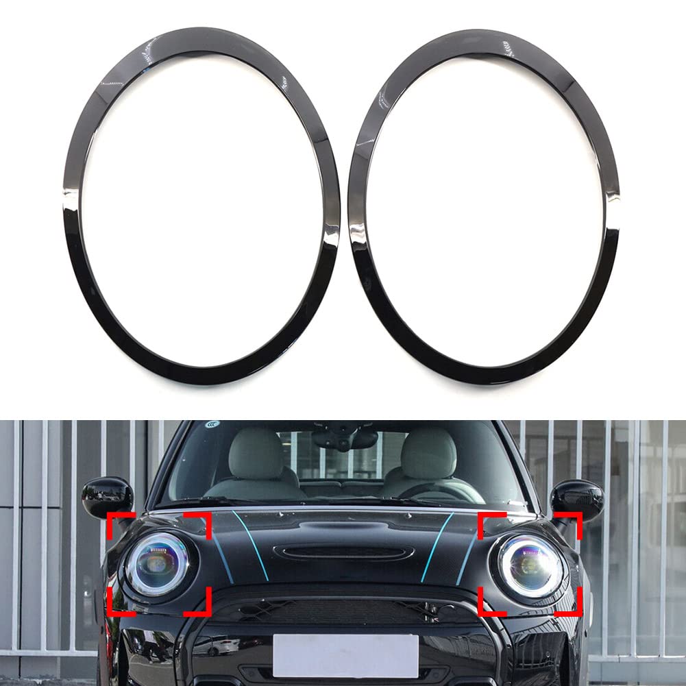 Bacar 1 Pair Glossy Black Head Light Trim Ring for MINI COOPER R55 R56 R57 R58 R59 51137149905 51137149906