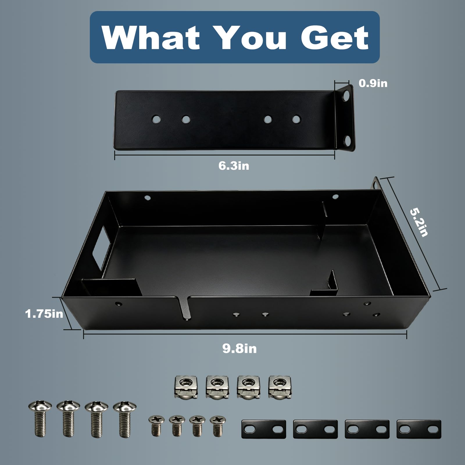 Supporto rack in metallo 1U da 19 pollici per UniFi Switch Pro Max 16 PoE, scaffale rack per server in acciaio verniciato a polvere nero Supporto per switch di rete sicuro 1U con flusso d'aria