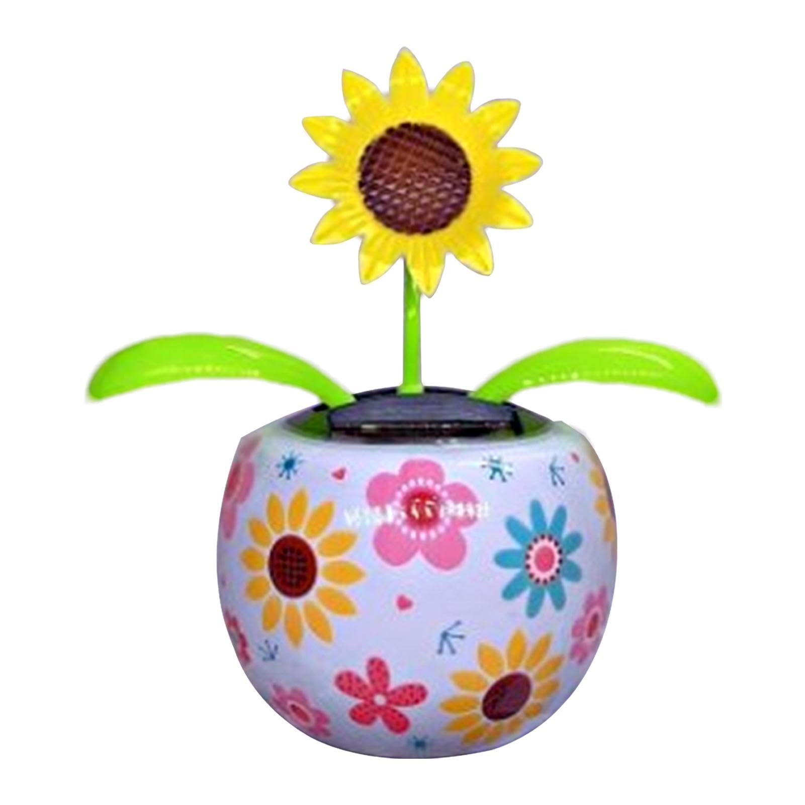 Giocattolo di fiori danzanti, ornamento per auto girasole a energia solare in vasi colorati per decorazione auto fiorita, statuette da ballo per la pittura di boro