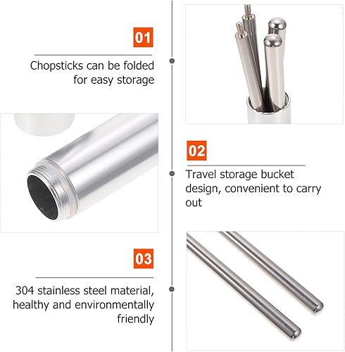 Miniatura 4 de DOITOOL 1 juego de utensilios de viaje, utensilios portátiles con estuche, juego de cubiertos de acero inoxidable, utensilios de bolsillo para