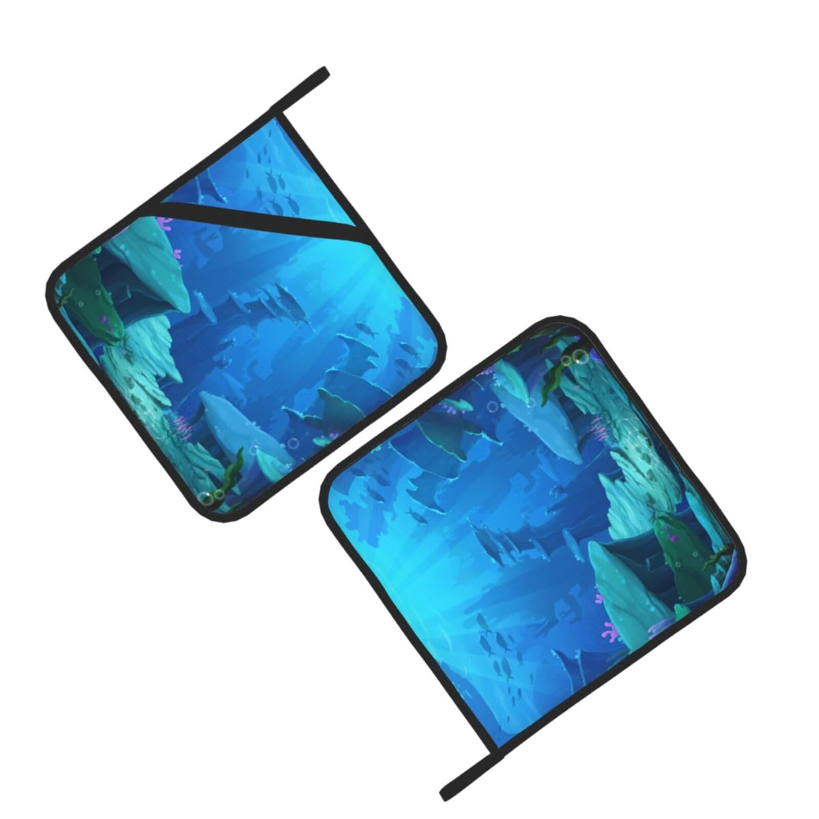 underwater world Printed Oven Pot Holders Set of 2 Pcs Heat Resistant Kitchen Microwave Potholders for Cooking Baking Grilling