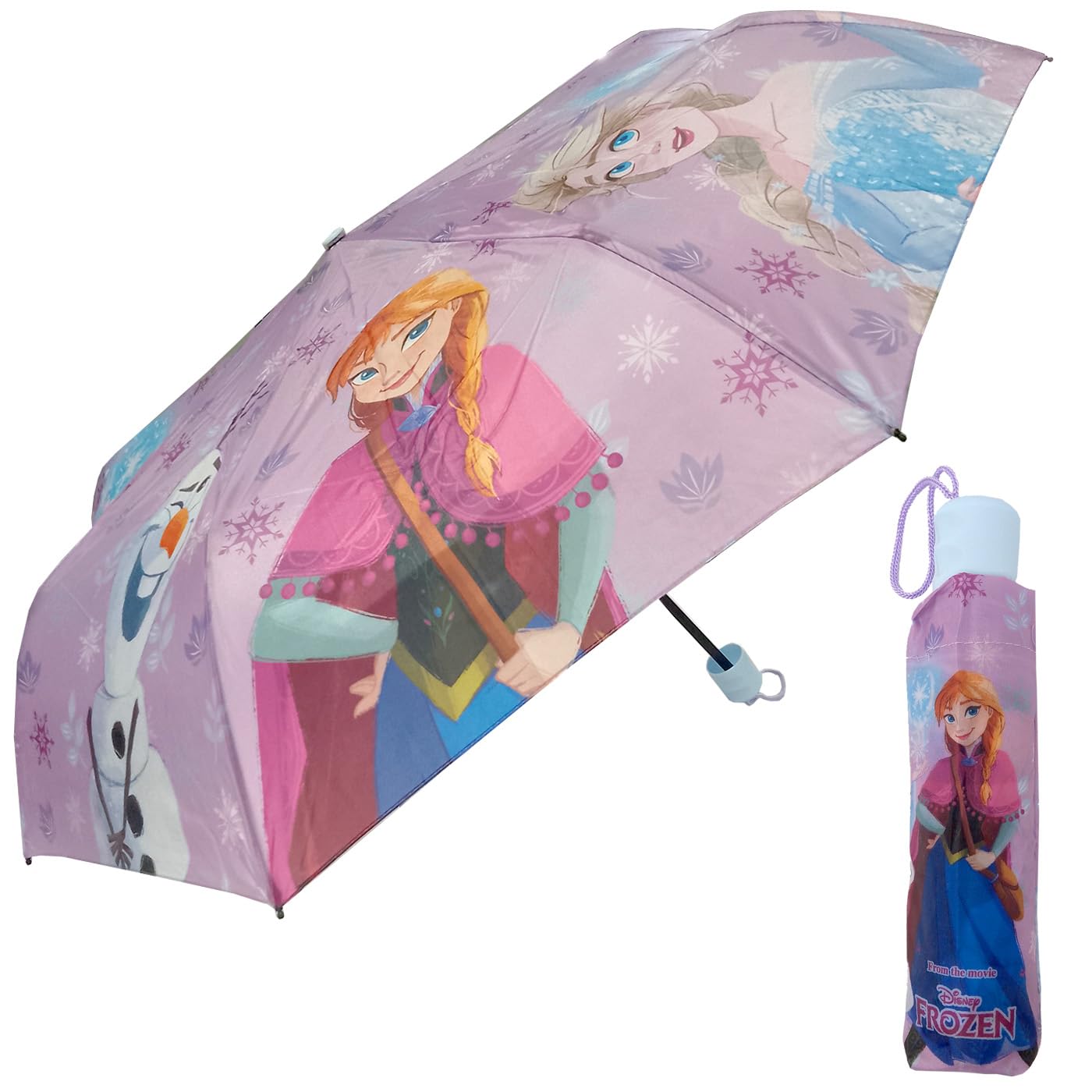 Mister License Company, S.l. Girls Pink Children's Folding Umbrella 52 Cm – For Frozen Fan – Manual Anti-Wind Umbrella For Ideal For Backpack, Bag Or Travel Gift Birthday, Christmas, Kings