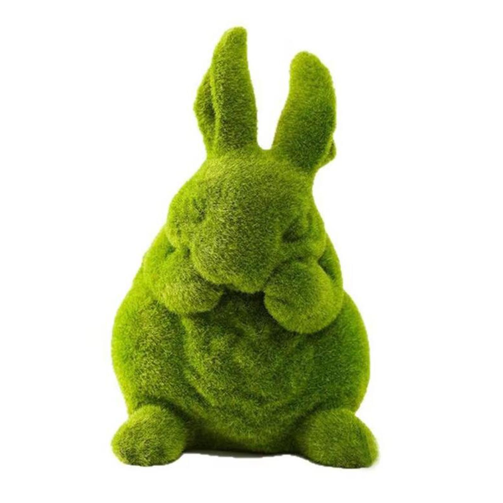 Statue de lapin en peluche et sculpture de jardin pour décoration de maison ou balcon extérieur