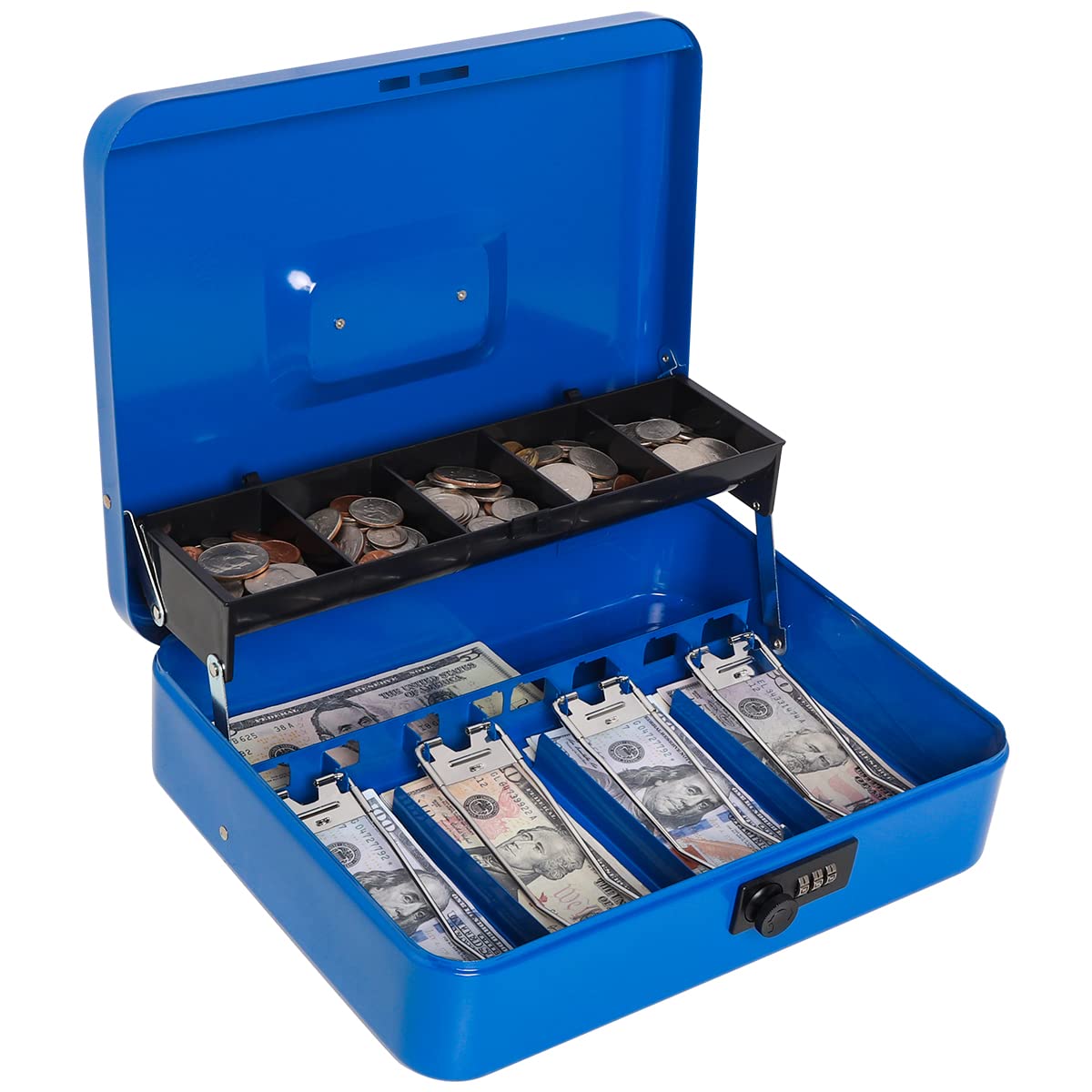 Decaller Large Cantilever Oney Box, Cash Box With Key Lock - 5