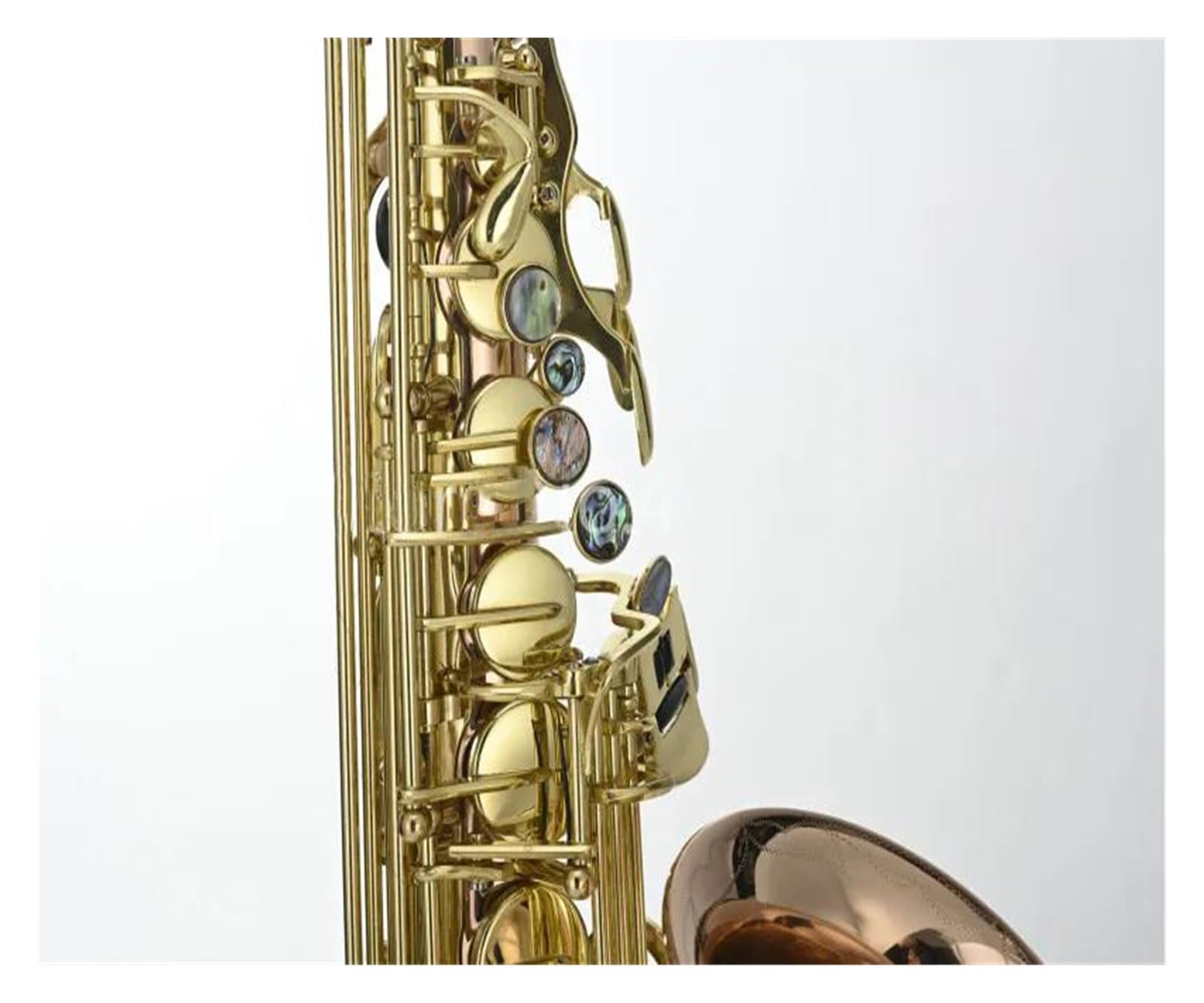 Instrumento saxofón Calidad Alto EB Tune Saxofón Fósforo Cobre Laca Dorada E Saxofón Plano Instrumento Musical