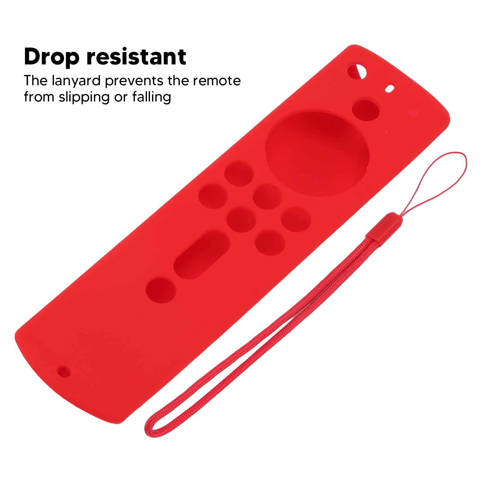 Funda Protectora de Silicona Respetuosa con la Piel para Fire TV Stick 2018, Funda a Prueba de Golpes con Control Remoto para Niños (Rojo)