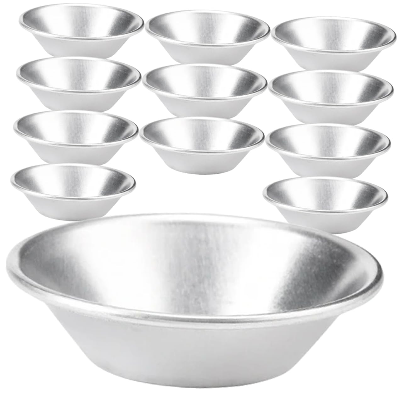AUTSUPPL 12Pcs Round Metal Egg Tart Heat Baking for Pudding Muffins and Cupcakes Lightweight and Compact Design for Easy Storage and Transport