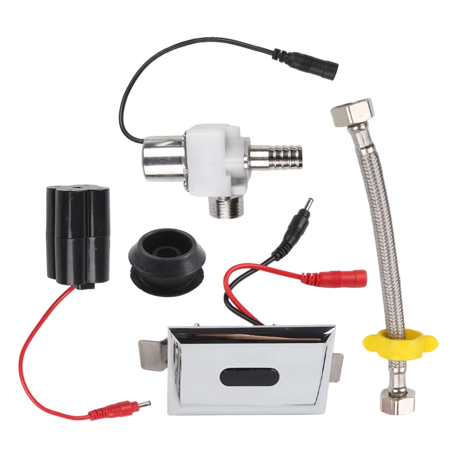 Automatisches Infrarot-Urinal-Spülventil, intelligenter Sensor, WC-Spüler mit Dual-Modus für Wassereinsparung, einstellbarer Sensor für Reichweite 30–100 cm, DC 6 V betriebenes Badezimmer-WC