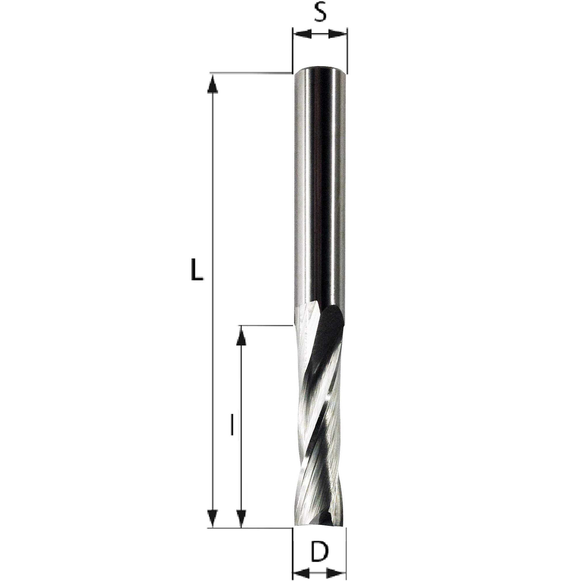 VHW Spiralnutfräser D8x42x80mm – S8, Z2, VHM, Oberfräser – S10027.105 – Made In DE