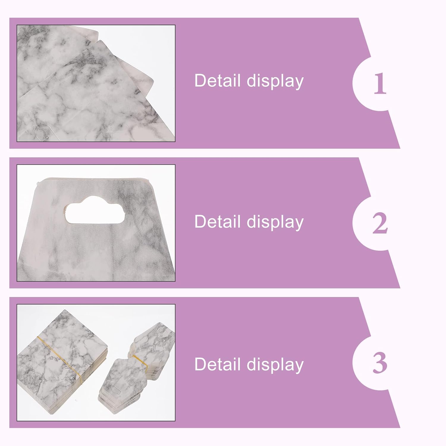 DOITOOL 200pcs Marble Design Jewelry Display Cards Set DIY Earring Cards Holder for Jewelry Makers and Sellers