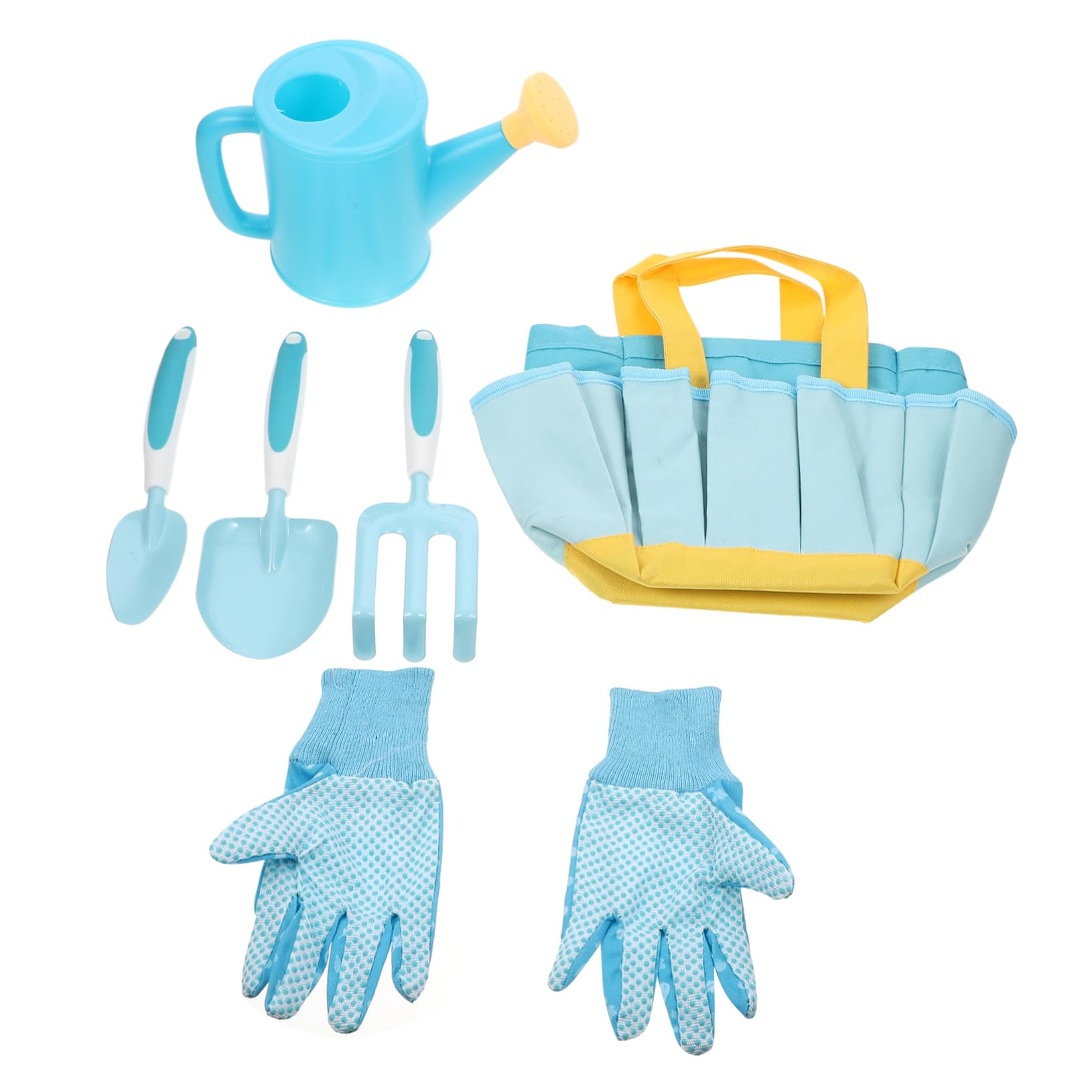 FELTECHELECTR Garden Kits for Children 6-in-1 Boys and Girls Gardening Sets Garden Tools Kit Shovel Rake and Watering Can
