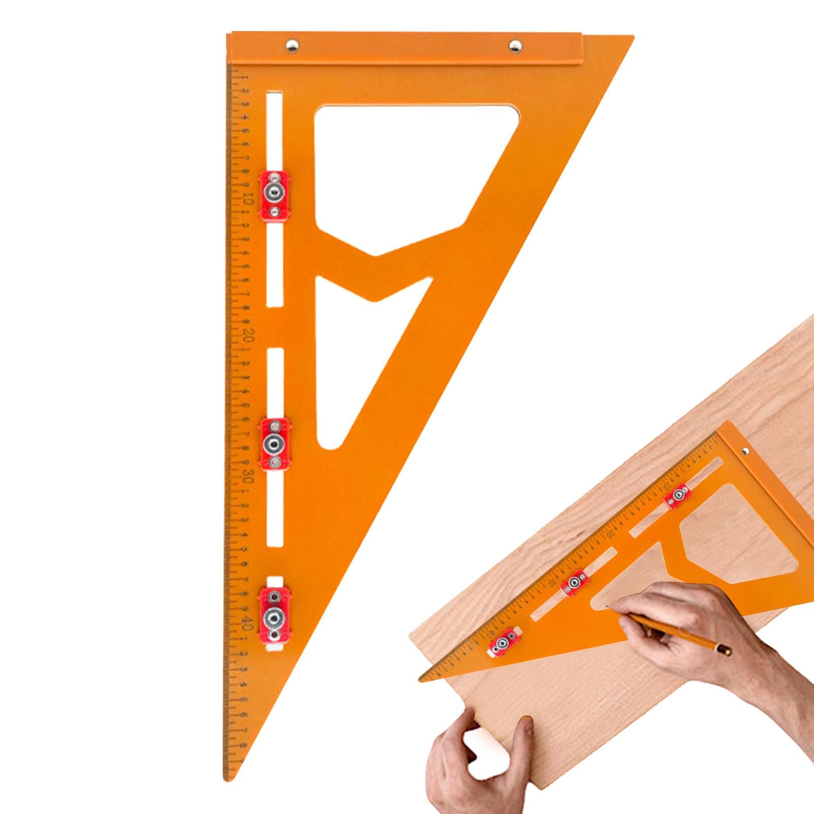 Righello di misurazione multiangolare, righello di precisione 2 in 1 per posizionamento dei fori, righello triangolare, goniometro, righello per misurazione triangolare, righello per marcatura per