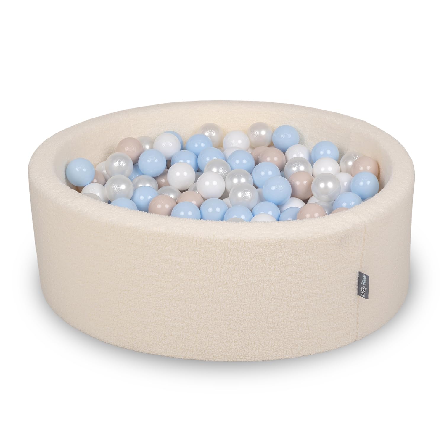 KiddyMoon Ball Pit For Baby With Teddy Plush, Large 7 Cm Balls For A Fuller Ball Pit, From 8 Months, Removable Cover