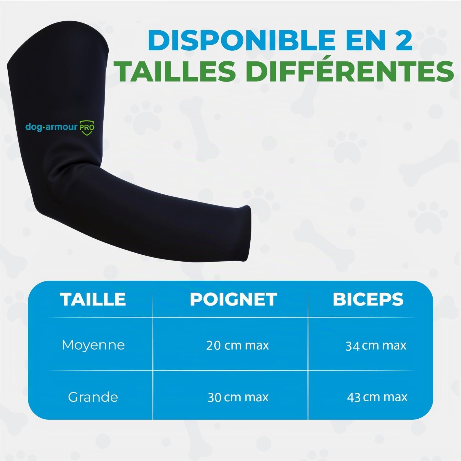 Manchette de morsure pour chien en néoprène – Résistante aux morsures, durable et légère – Équipement d'entraînement pour chiens K9, de police et de sport – Protection du bras