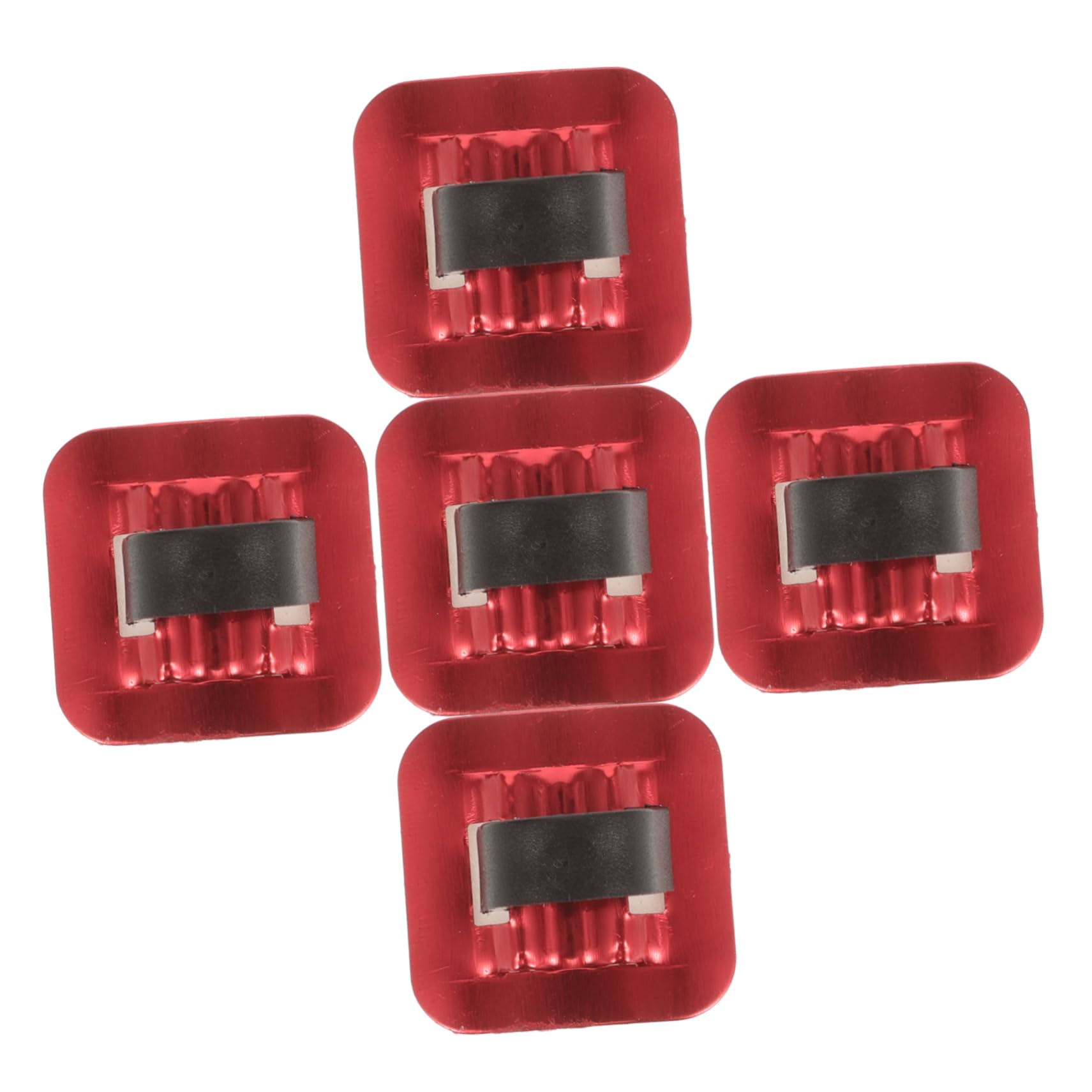 GOOHOCHY 5 Sets Bicycle Cable Clamps Red Adhesive Cable Guides for Mountain and Road Bikes Securely Organize Durable Aluminum Alloy Base Eye Catching Design