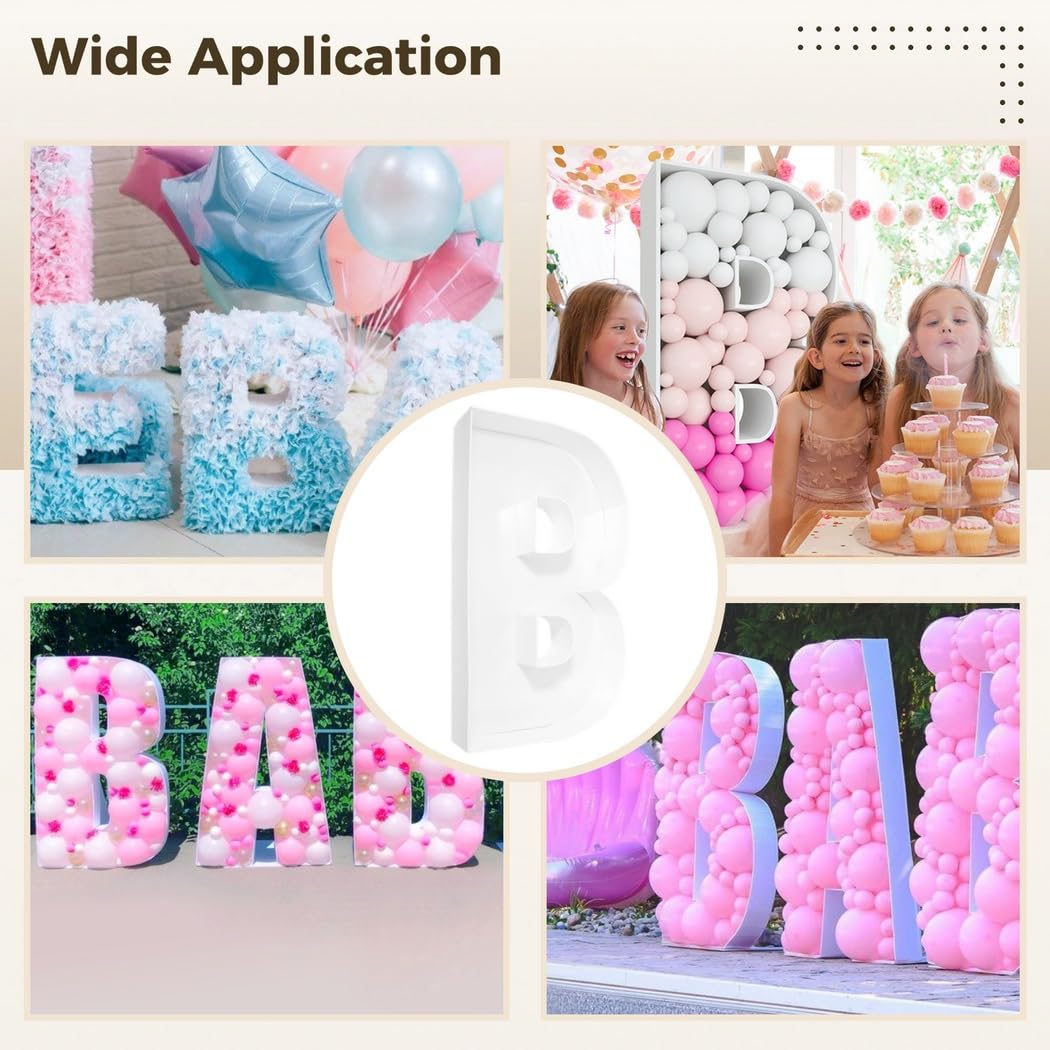 5.2 Mosaik-Buchstaben für Luftballons, Blumen- und LED-Dekor-Kt-Rahmen, ideal für Partys und Feiern