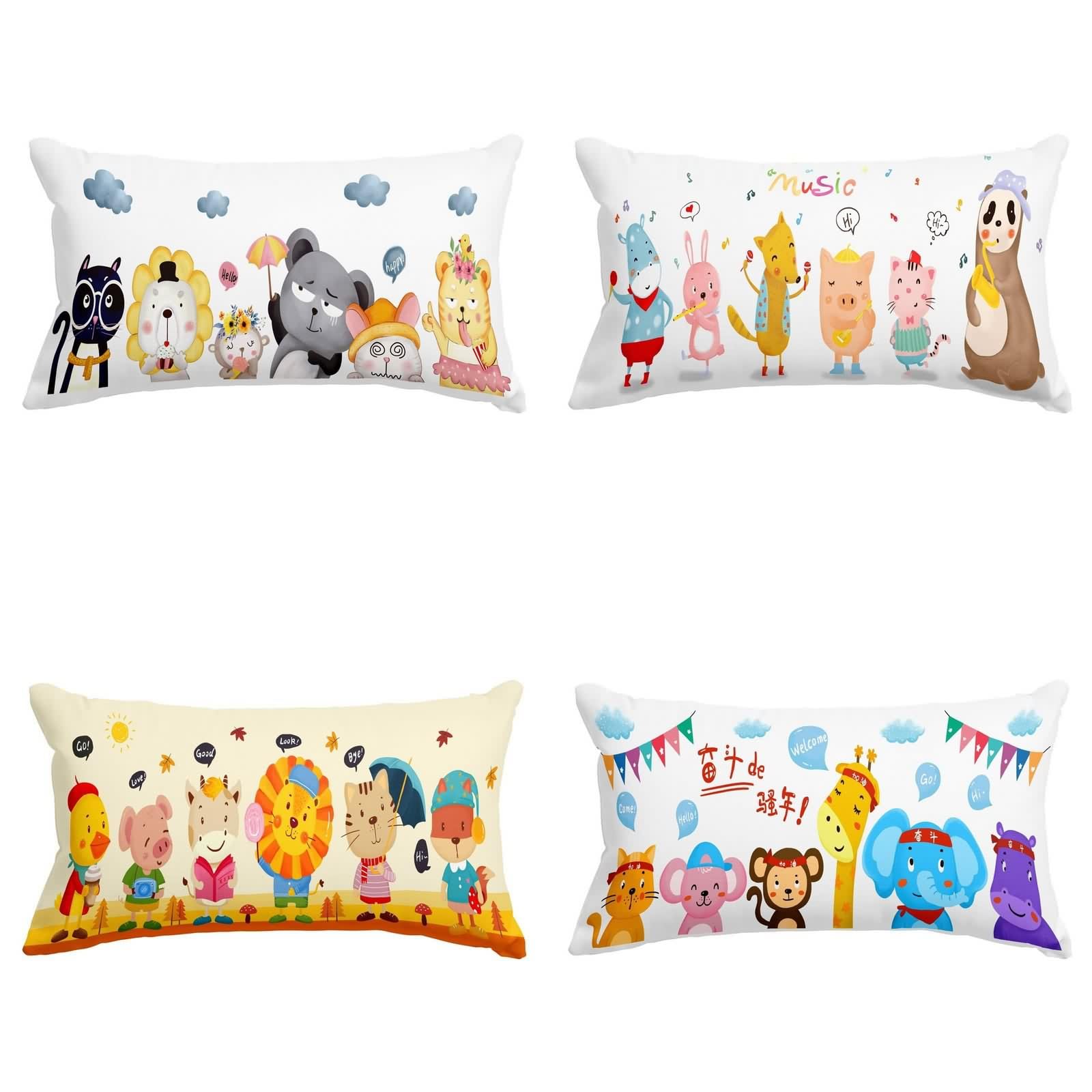 Housse de coussin Reine des Neiges rectangulaire 50x75cm lot de 4