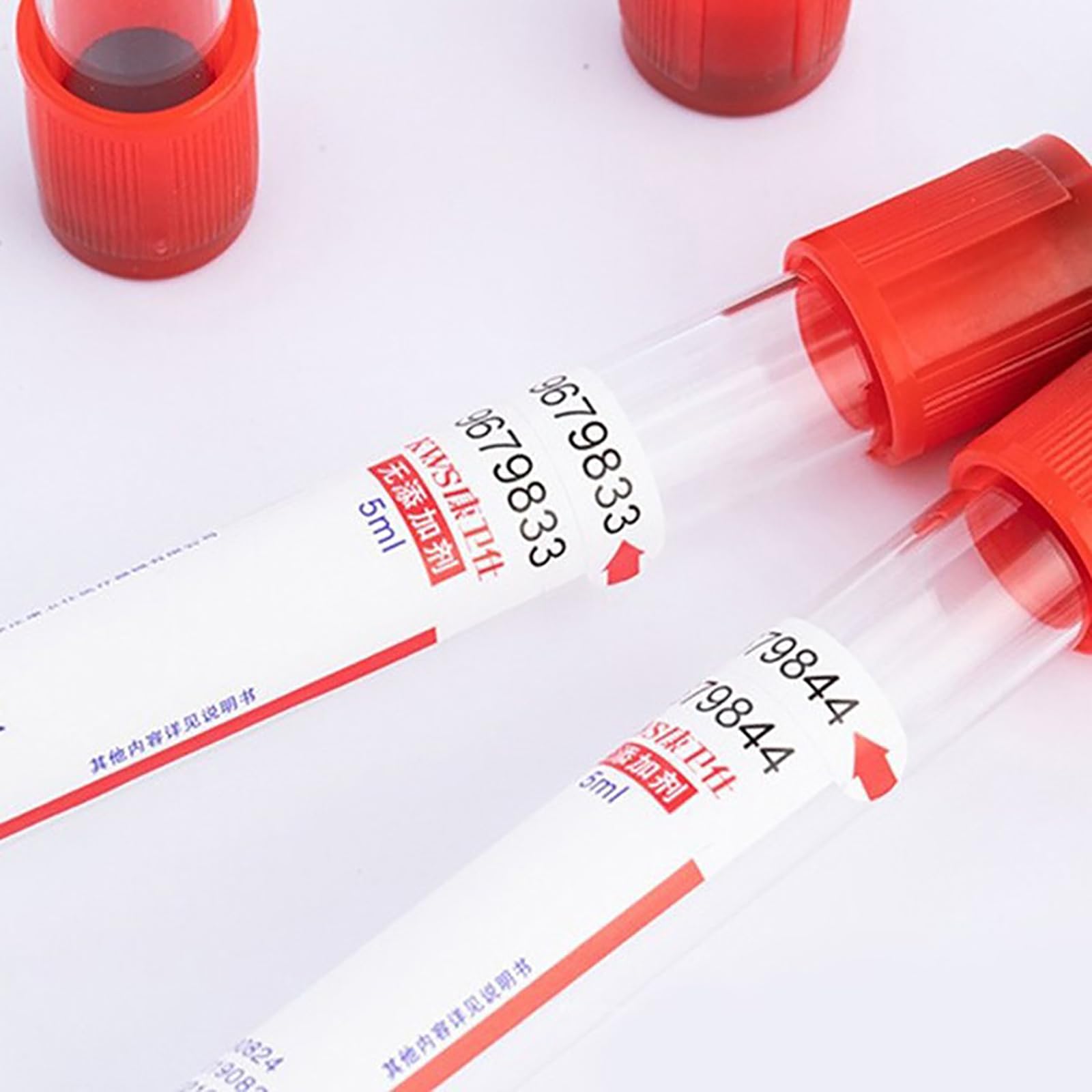 100 provette per la coagulazione del sangue sotto vuoto, provette per la raccolta del sangue da laboratorio da 3/5/10 ml, materiale PET, facili da usare, sangue venoso, per laboratori,10ml