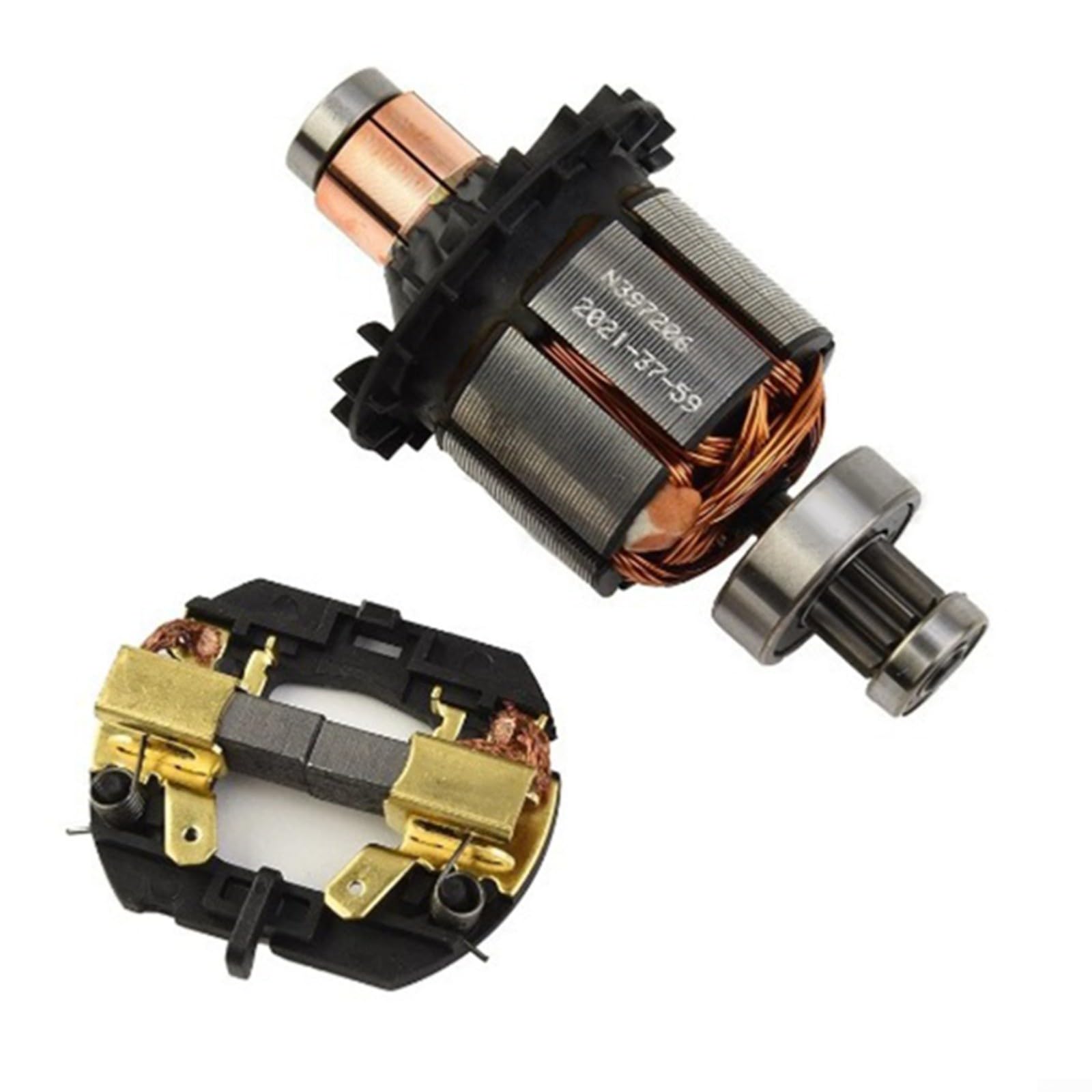 Set di supporti per armatura e spazzole in carbonio, per N392987 N384037, adatto per DCH243, DCH253, DCH254, componenti di ricambio per utensili elettrici, uso in officina