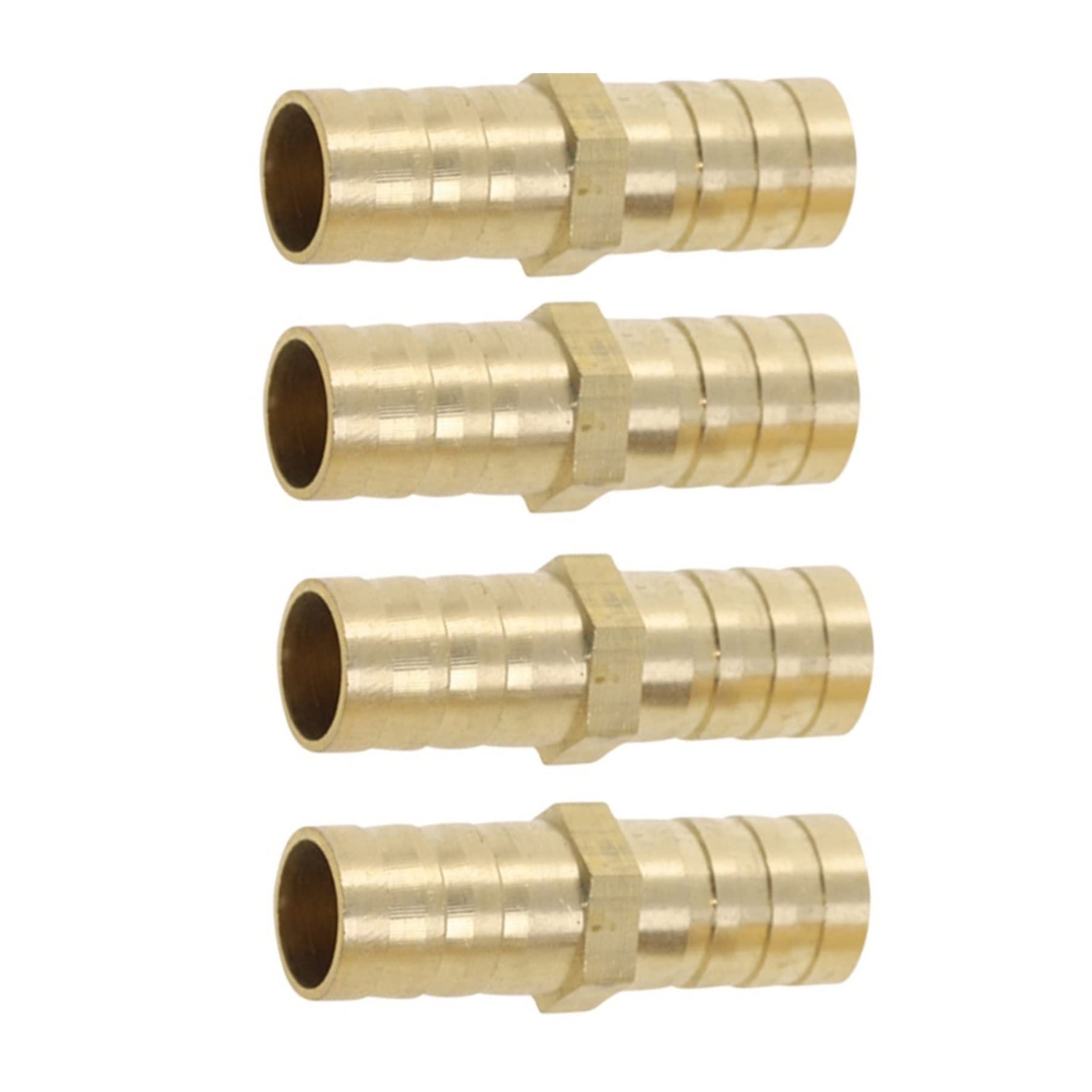 Gjghklhl One Color Coupling Connectors,4Pcs Brass Straight Hose Pipe Fitting Equal Barb Gas Copper Barbed Coupler Connector Adapter(19Mm 19Mm)