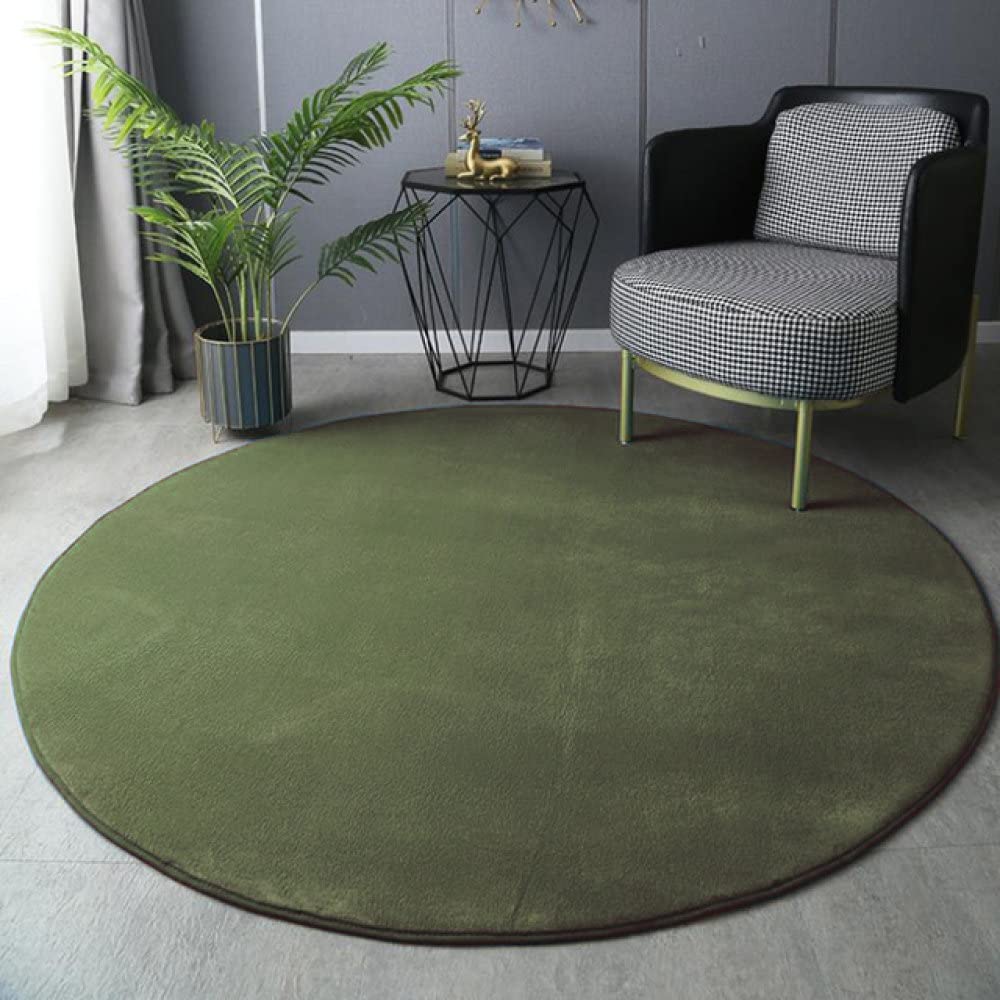 Tapis en velours corail rond de 160cm, douceur premium pour table basse