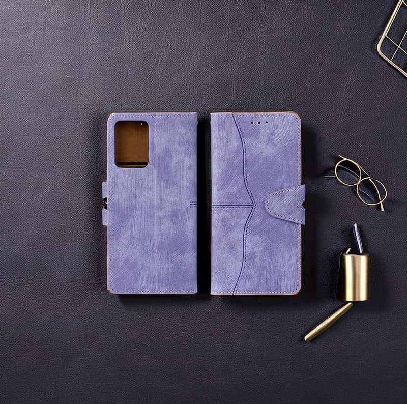 Image of amazon basics Lava Storm Play 5G Flip Cover | Card Pockets Wallet & Stand | Flip Cover for Lava Storm Play 5G (Purple)
