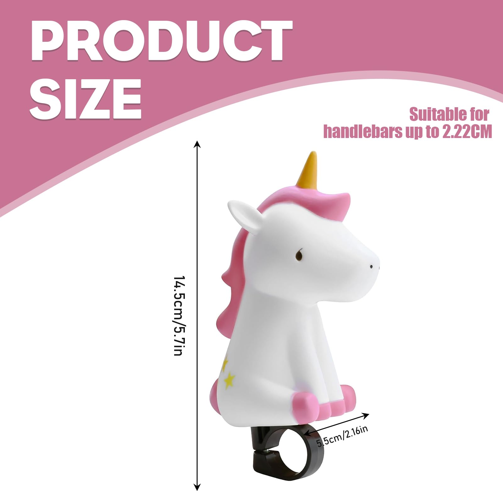 Timbre Bicicleta,Timbre Bicicletas Infantil Accesorios para Bicicleta Bocina Bicicleta Infantil Unicornio Campana Divertido Niños de Bicicletas y Scooters,para Niños y Niñas(A)