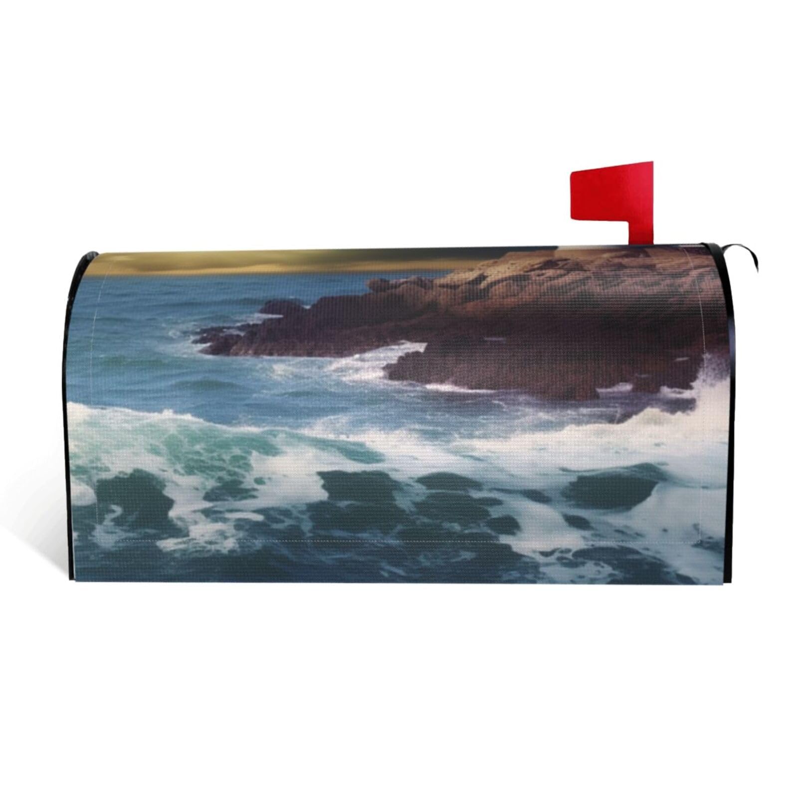 Lighthouse Seaside Mailbox Covers Magnetic Standard Size 21x18 in, Decorative Post Letter Box Cover Waterproof Mailbox Wraps Outdoor Post Wraps for Garden Yard Home Decor