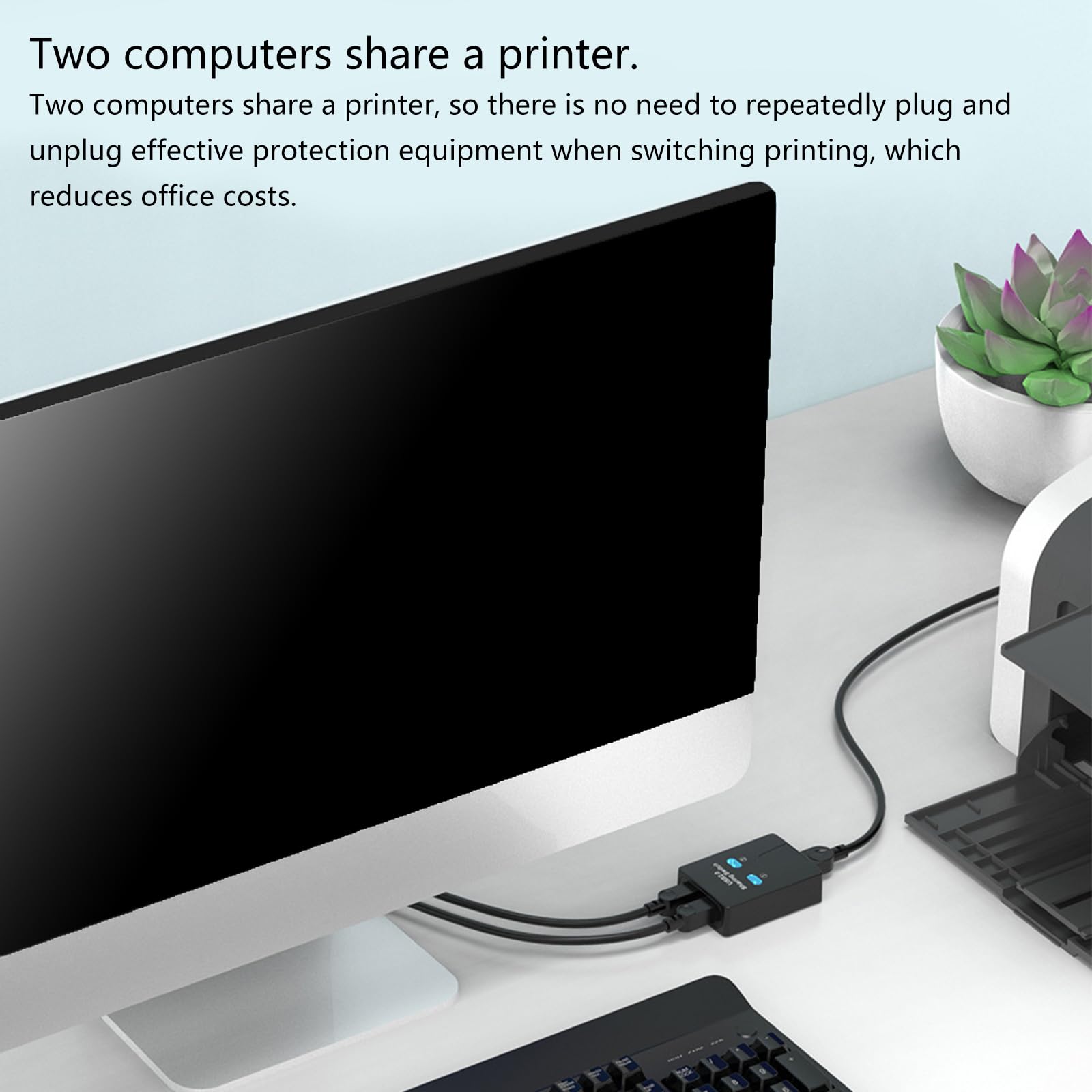 USB2.0 Manual Switching Hubs Printer Sharing Device 2 in 1 Out USB Selectors KVM Hubs Adapter