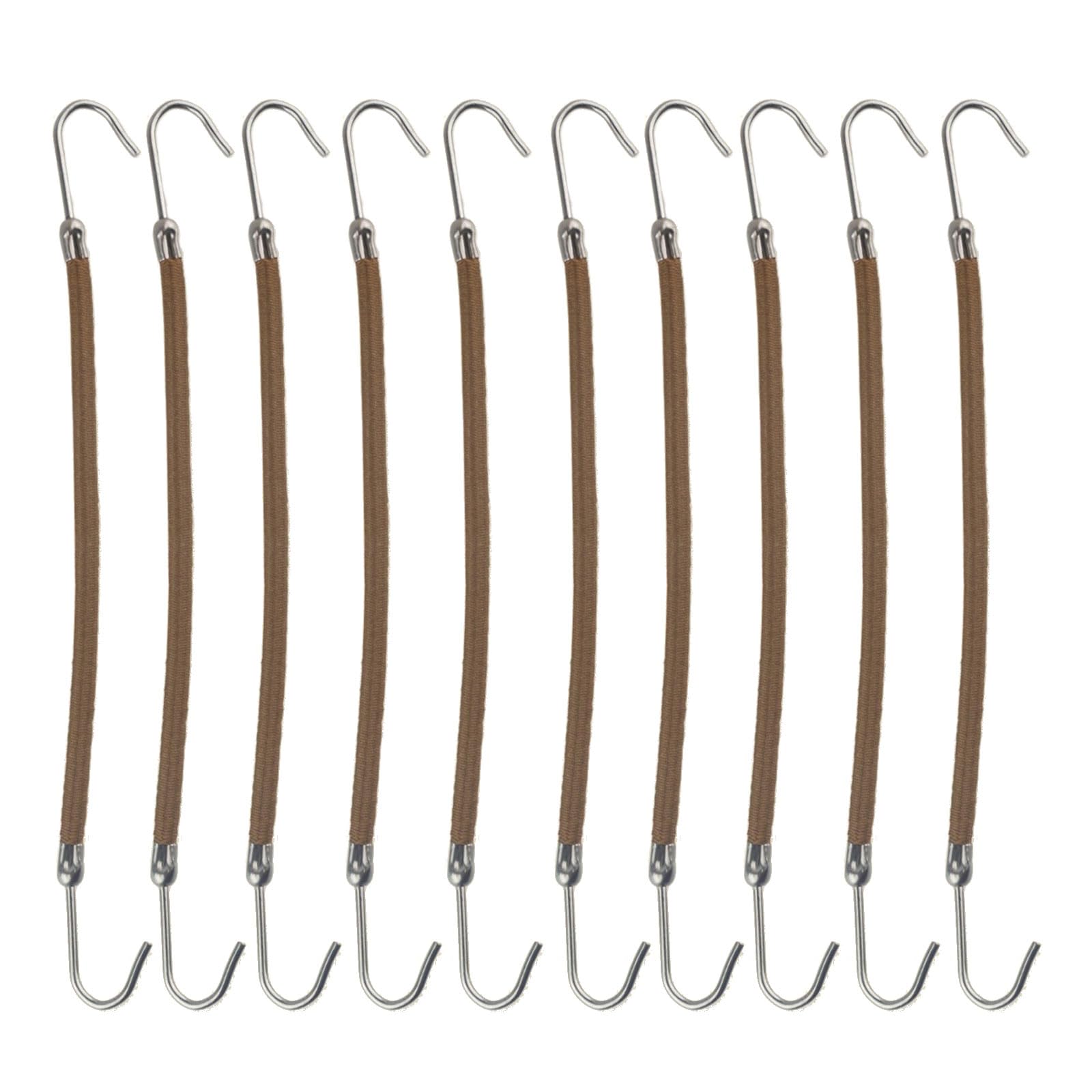 Paquete de 10 ganchos elásticos para el cabello, coleteros coloridos y cómodos, accesorios para el cabello para coletas, color marrón oscuro