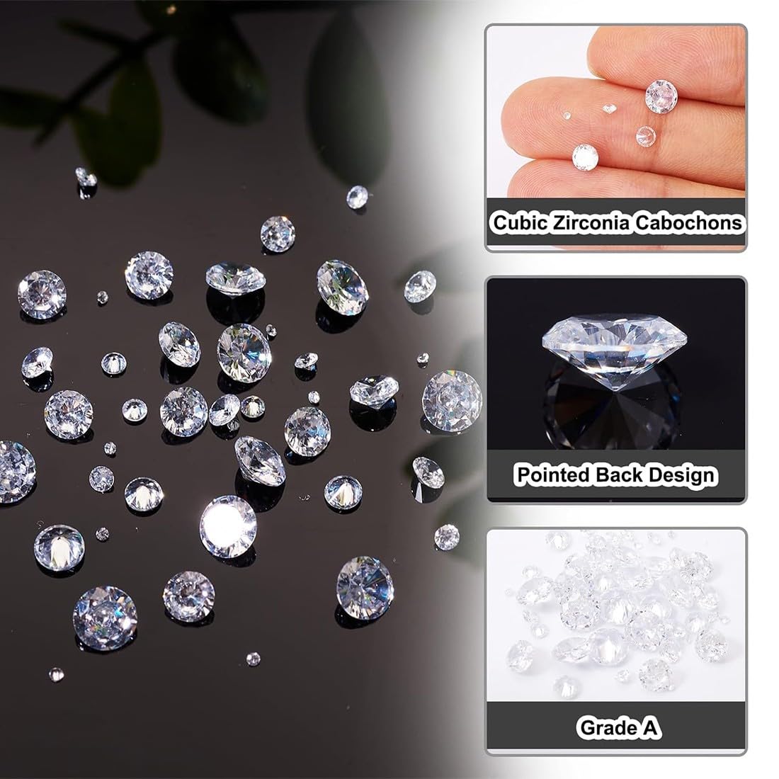 50 Zirconi Cubici Sfaccettati - Cabochon Trasparenti Per DIY, Nail Art, Gioielli - Foto 9