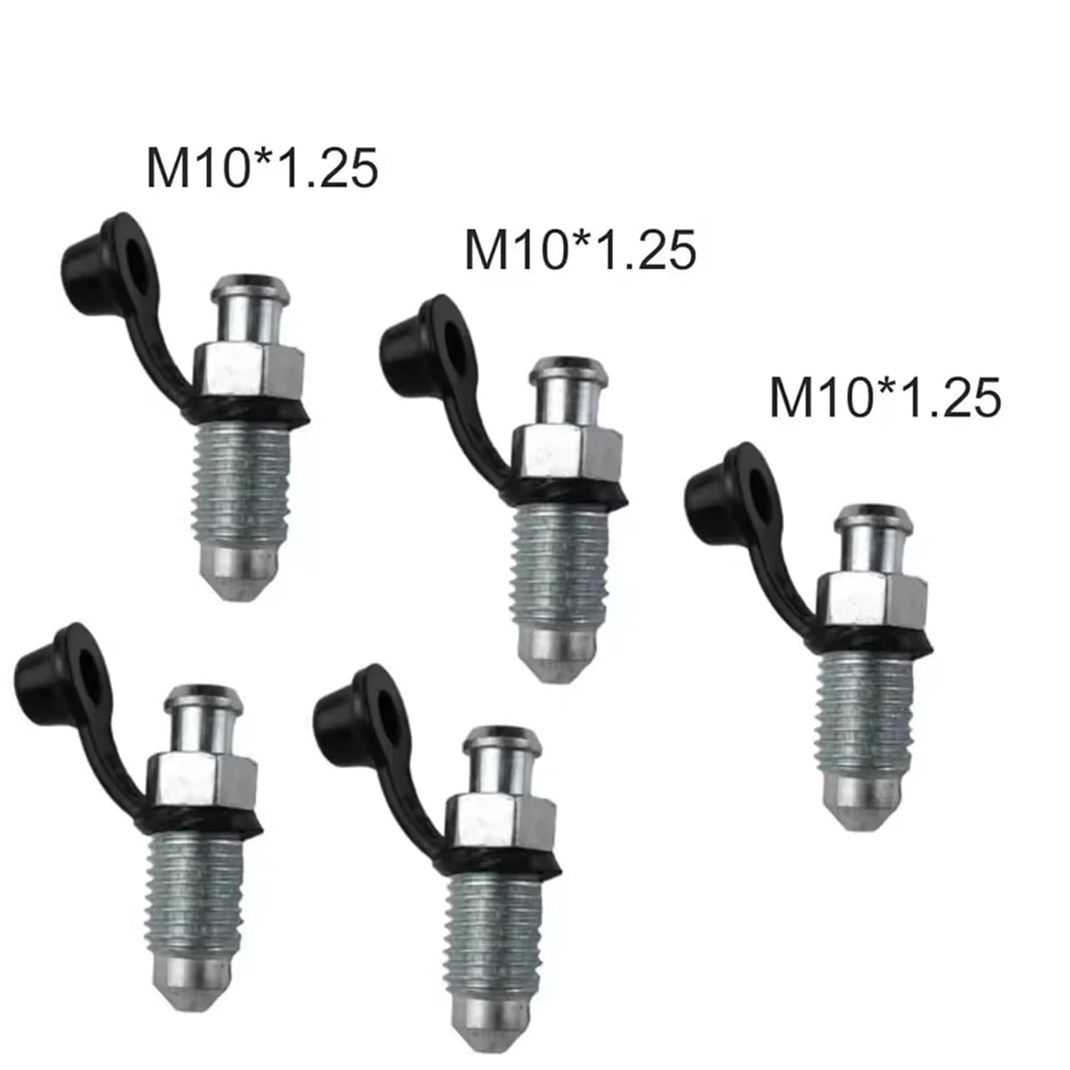 Brake Bleeder Screw Motorcycle Brake Pump Calipers Exhaust Bleed Screw M8 M10With Rubber Dust Cap for Moped Scooter for Brakes Car Accessories(M10x1.25(20set))